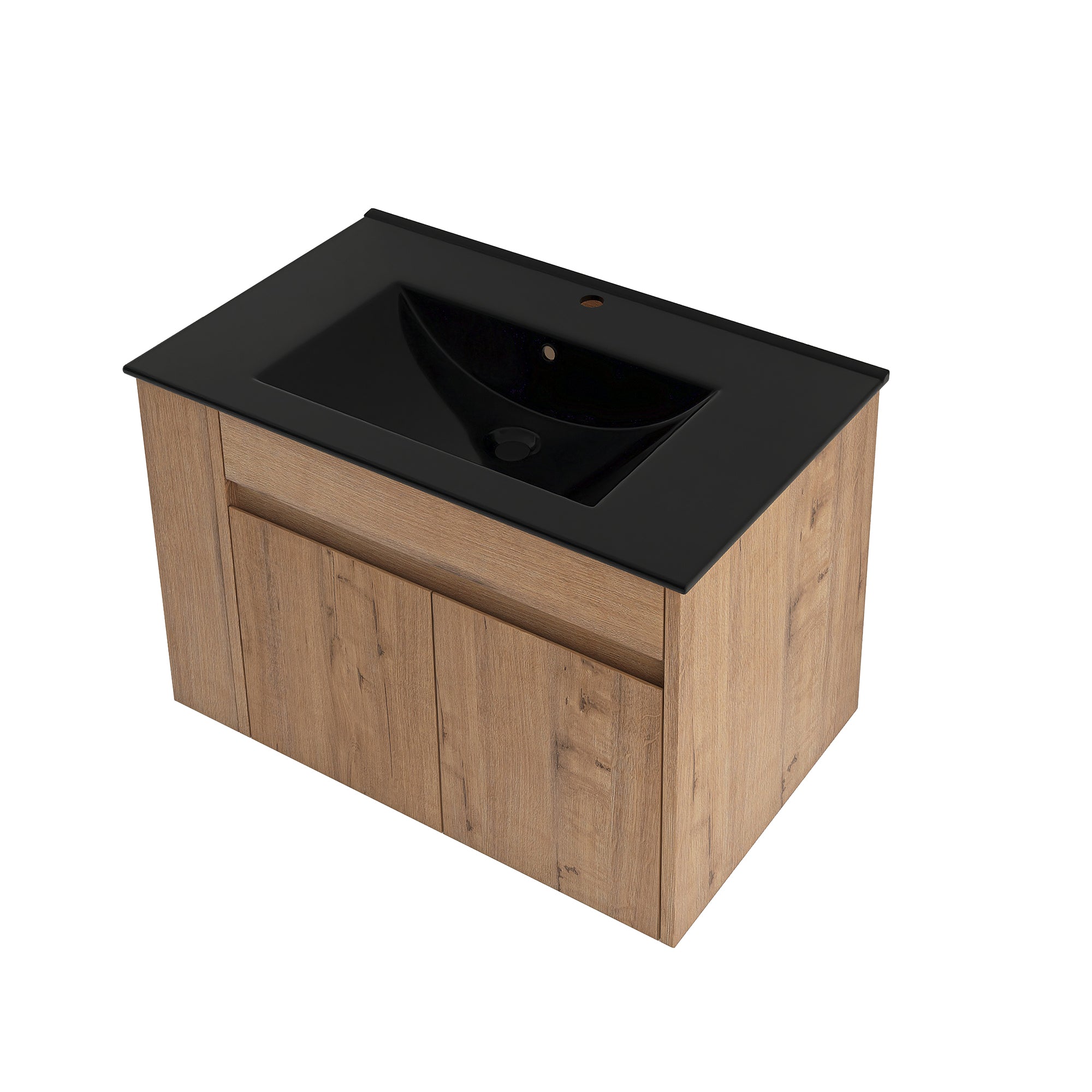 30 inch Plywood Wall-Mounted Bathroom Vanity Set with Integrated Ceramic Sink