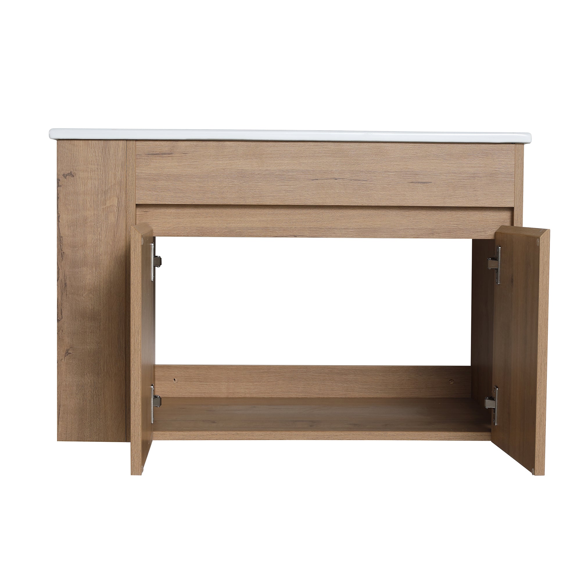 30 inch Plywood Wall-Mounted Bathroom Vanity Set with Integrated Ceramic Sink