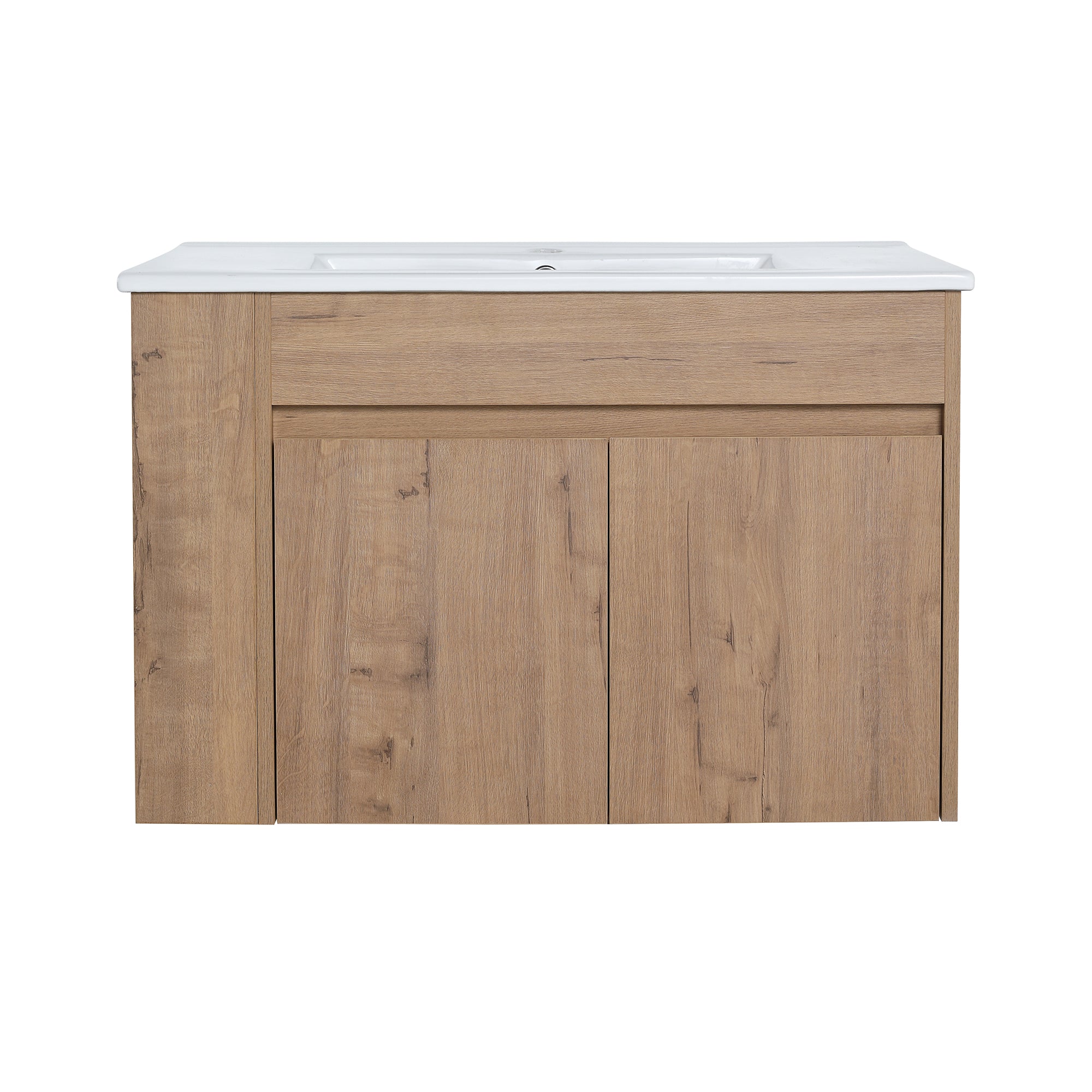 30 inch Plywood Wall-Mounted Bathroom Vanity Set with Integrated Ceramic Sink