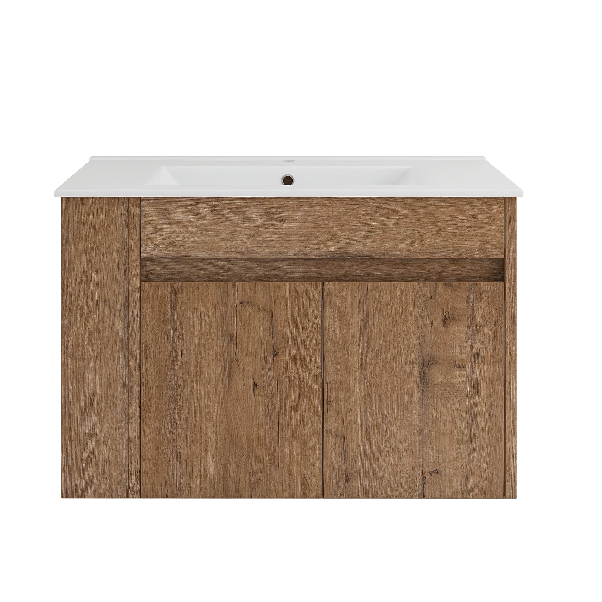 30 inch Plywood Wall-Mounted Bathroom Vanity Set with Integrated Ceramic Sink