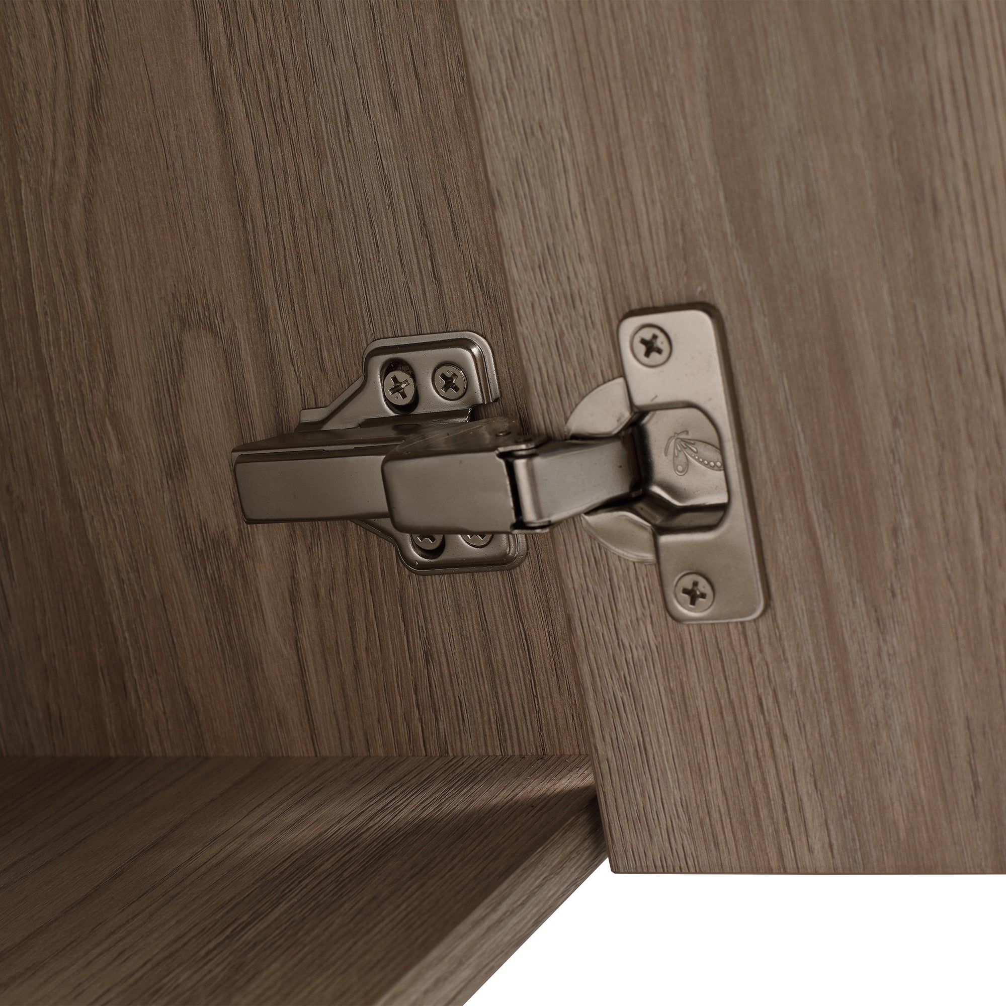 24 in. Plywood Wall Mounted Bathroom Vanity Set in White oak with Integrated Ceramic Sink