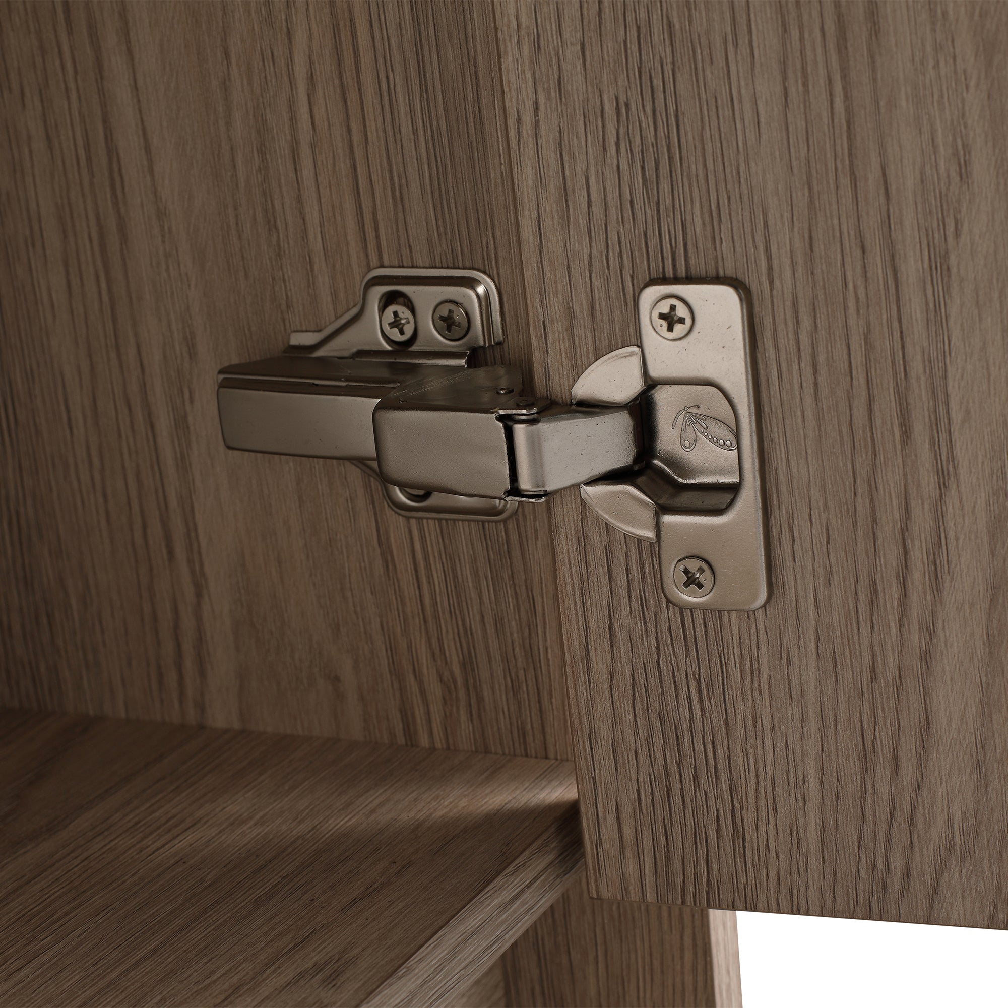 24 in. Plywood Freestanding Bathroom Vanity Set in White Oak with Integrated Ceramic Sink