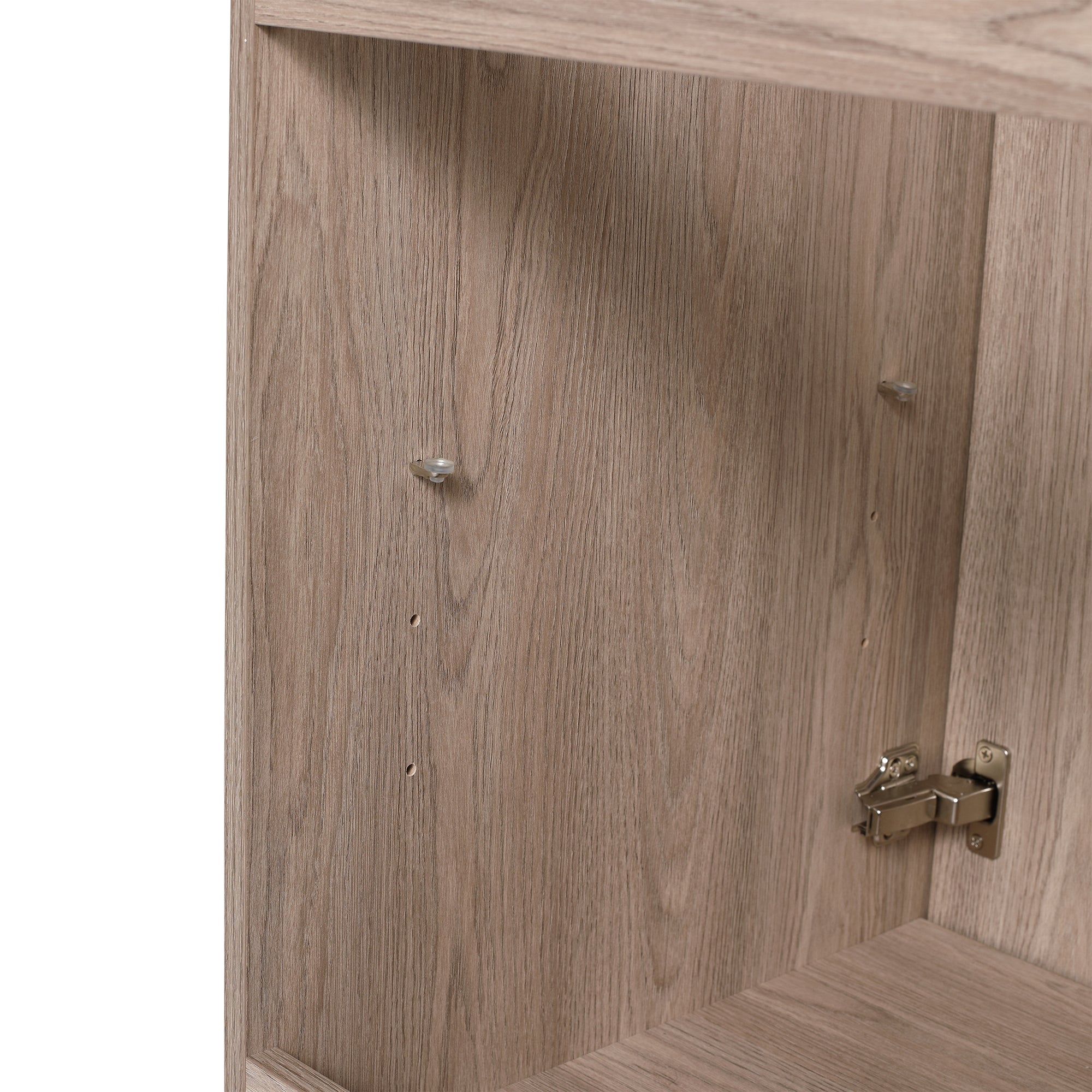 24 in. Plywood Freestanding Bathroom Vanity Set in White Oak with Integrated Ceramic Sink