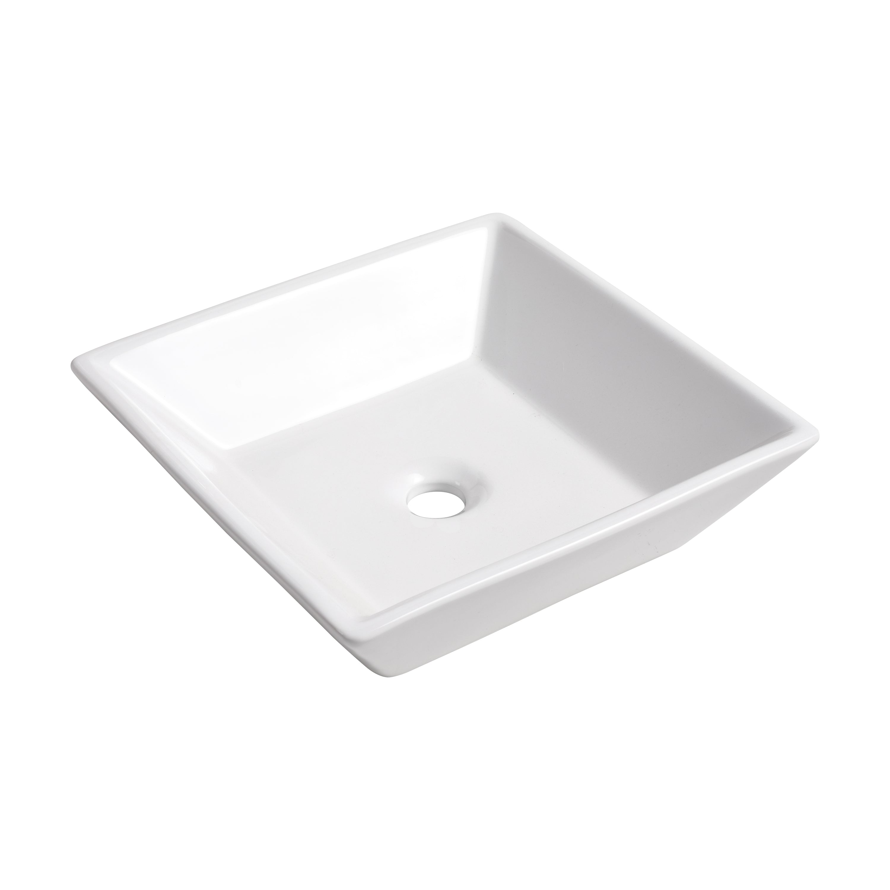 Wall-Mounted Bathroom Vanity in White Oak with White Ceramic Vessel Sink