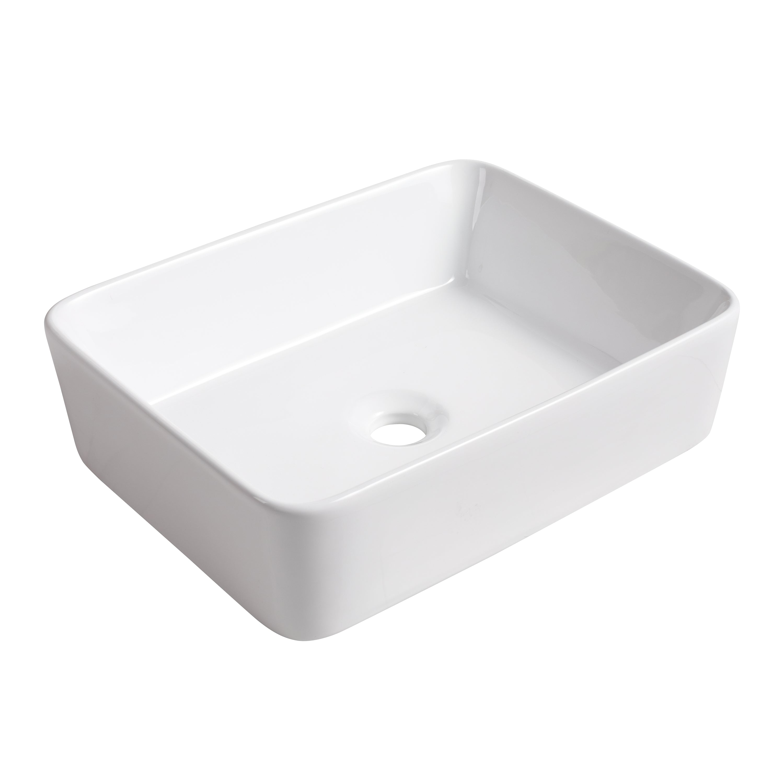 Wall-Mounted Bathroom Vanity in White Oak with White Ceramic Vessel Sink