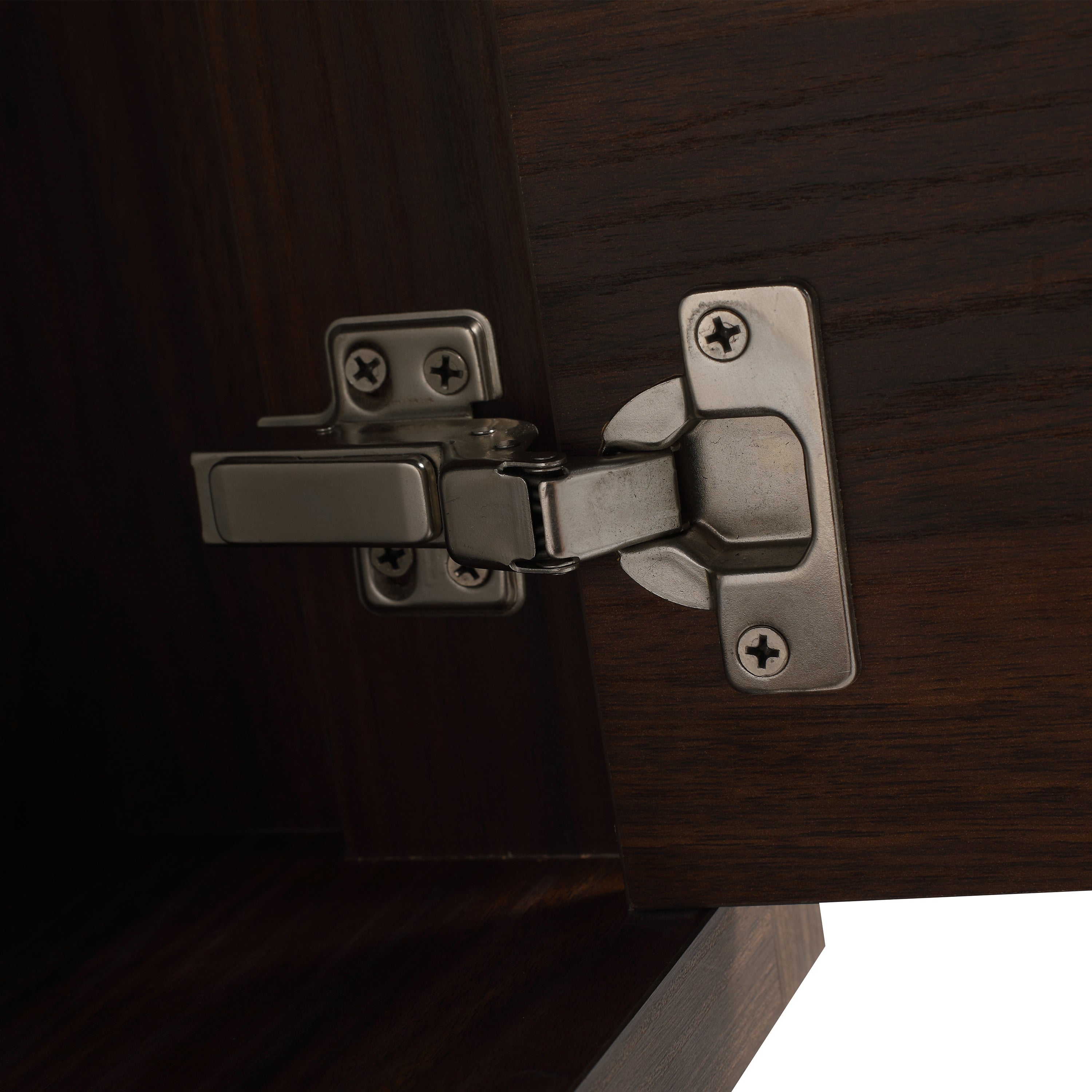 36 in. Plywood Wall Mounted Bathroom Vanity Set in California Walnut with Integrated Ceramic Sink