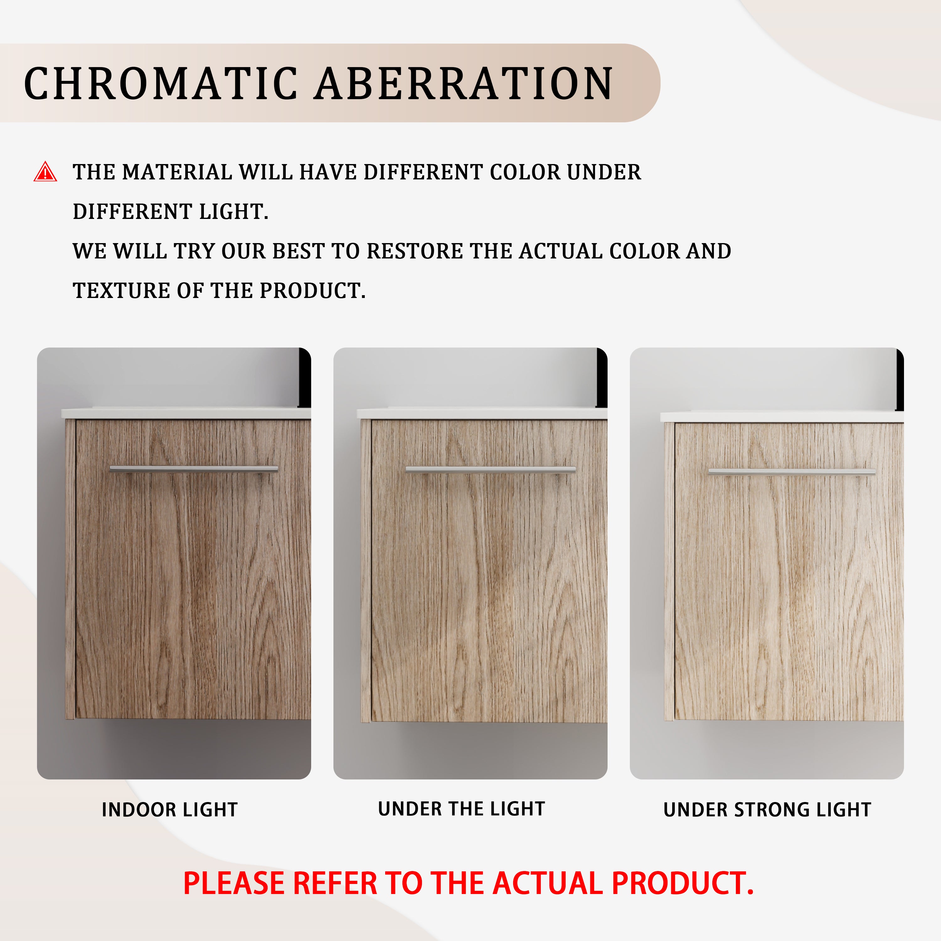 24 in. Plywood Wall Mounted Bathroom Vanity Set in White Oak with Integrated Ceramic
