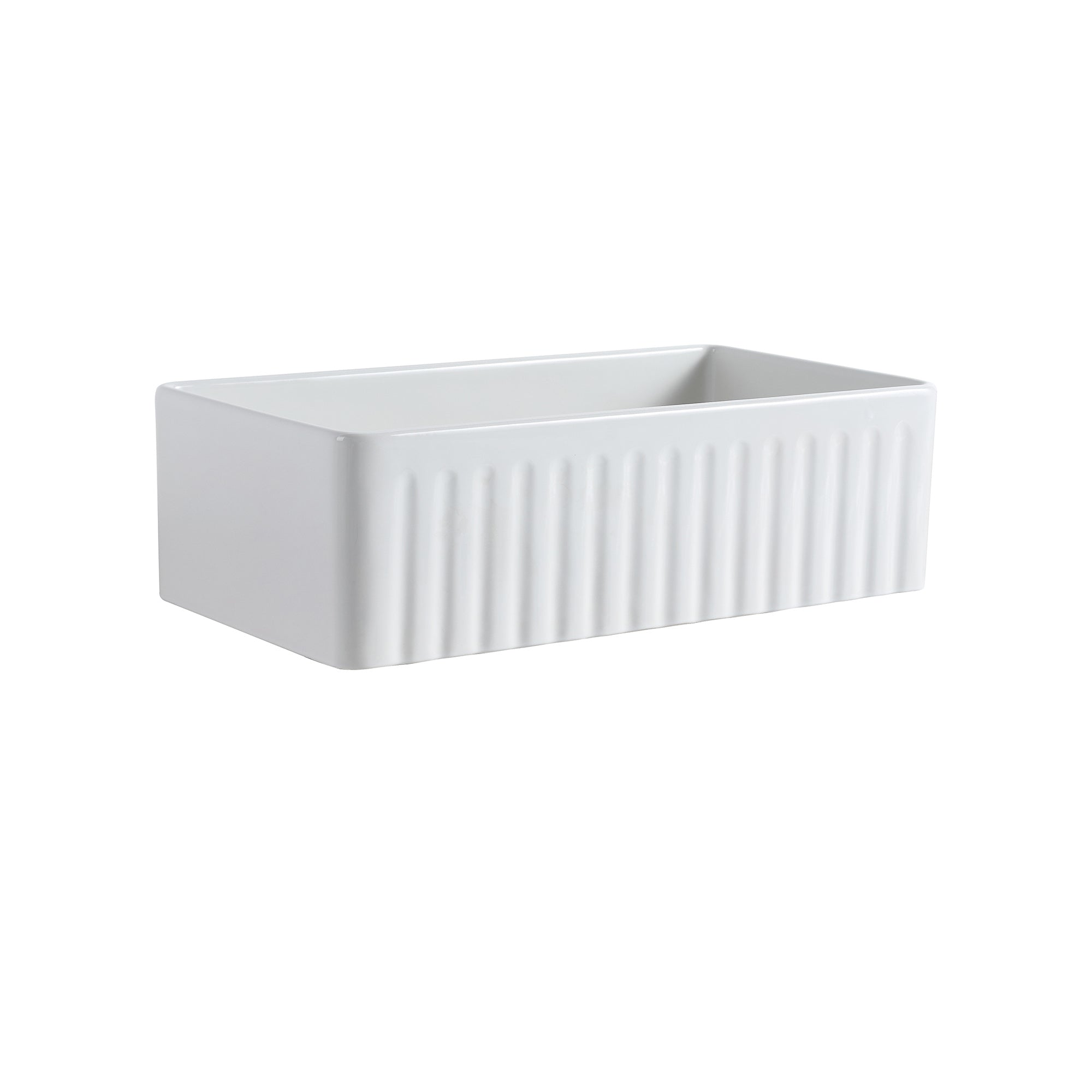 White Fireclay 33 in. Single Bowl Farmhouse Apron Kitchen Sink with Accessories