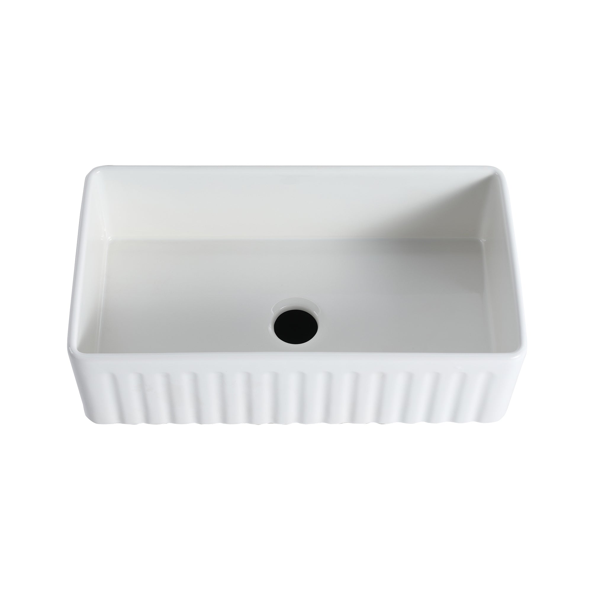 White Fireclay 33 in. Single Bowl Farmhouse Apron Kitchen Sink with Accessories