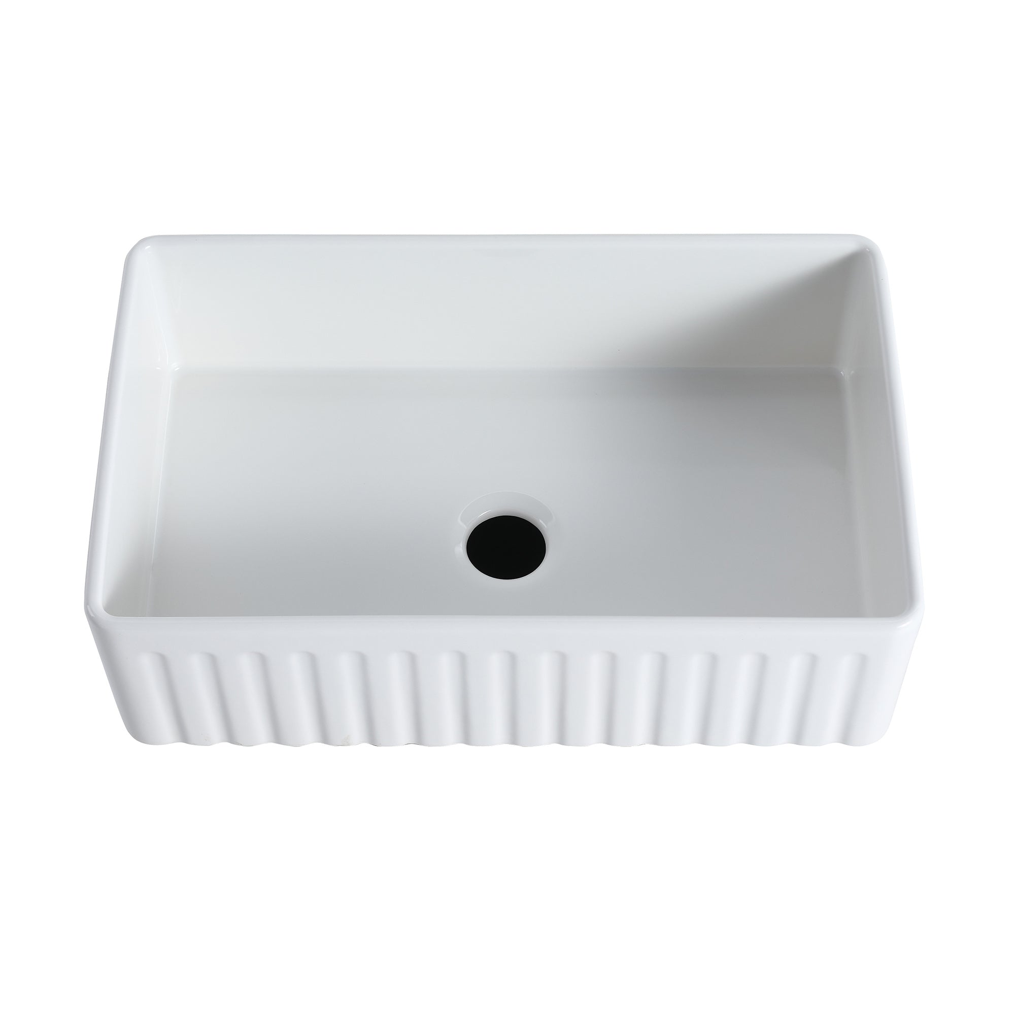 White Fireclay 33 in. Single Bowl Farmhouse Apron Kitchen Sink with Accessories