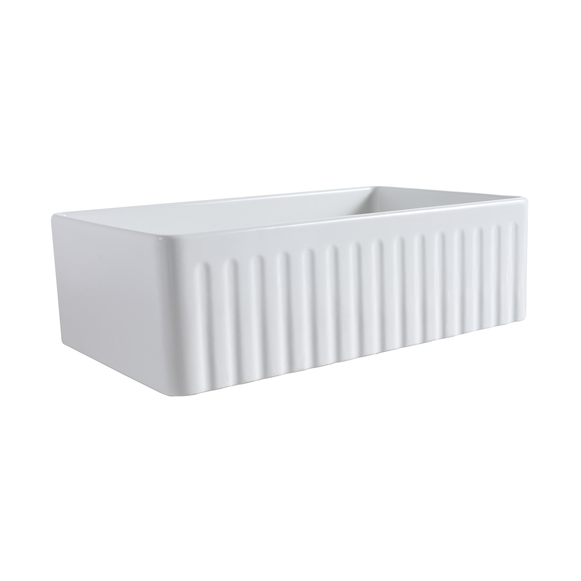 White Fireclay 33 in. Single Bowl Farmhouse Apron Kitchen Sink with Accessories