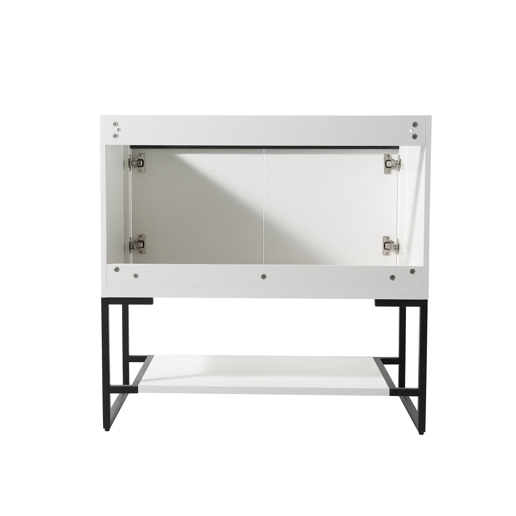 36 in. W x 18 in. D x 35 in. H Bath Vanity Set in White with Cultured Marble Vanity Top in White with White Basin
