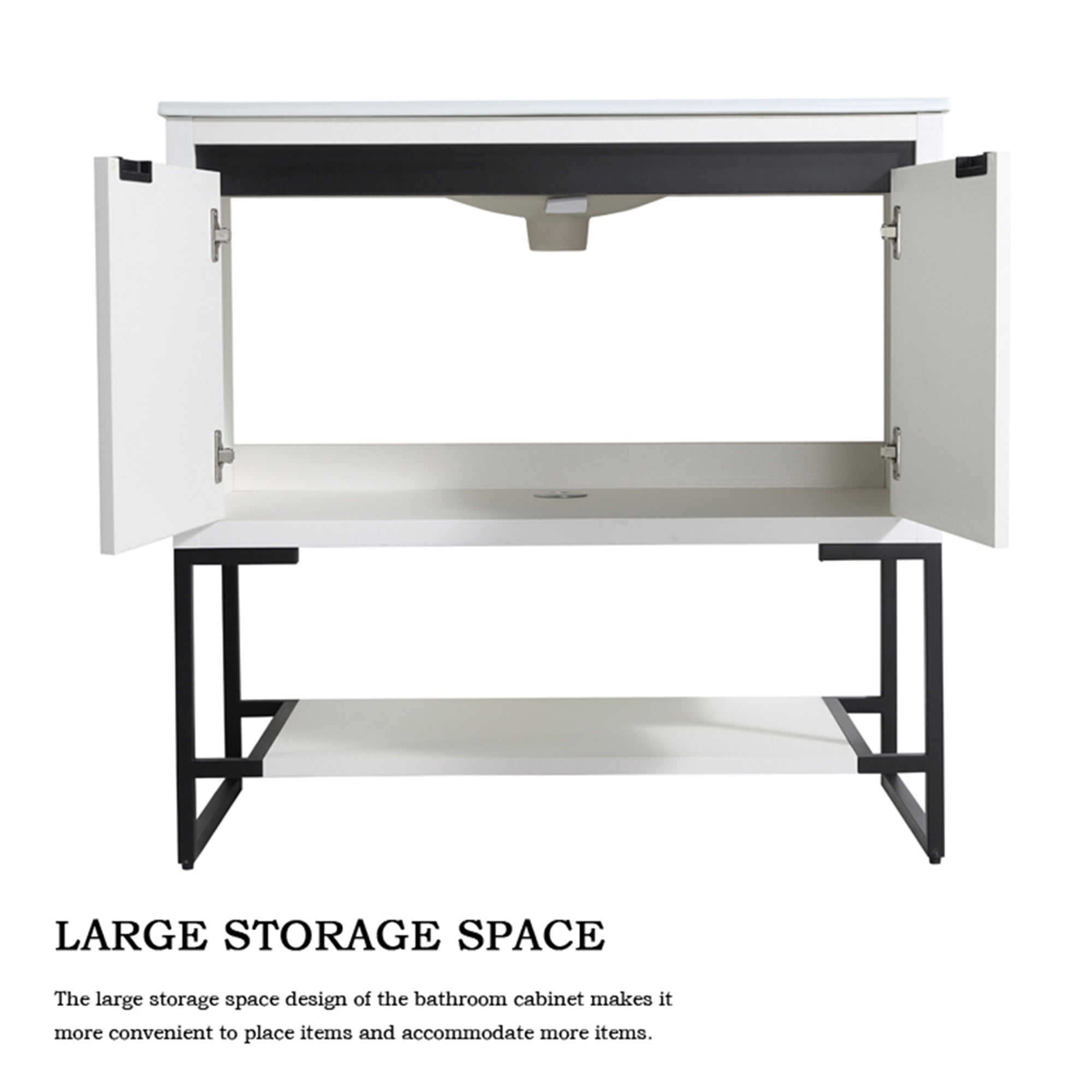 36 in. W x 18 in. D x 35 in. H Bath Vanity Set in White with Cultured Marble Vanity Top in White with White Basin