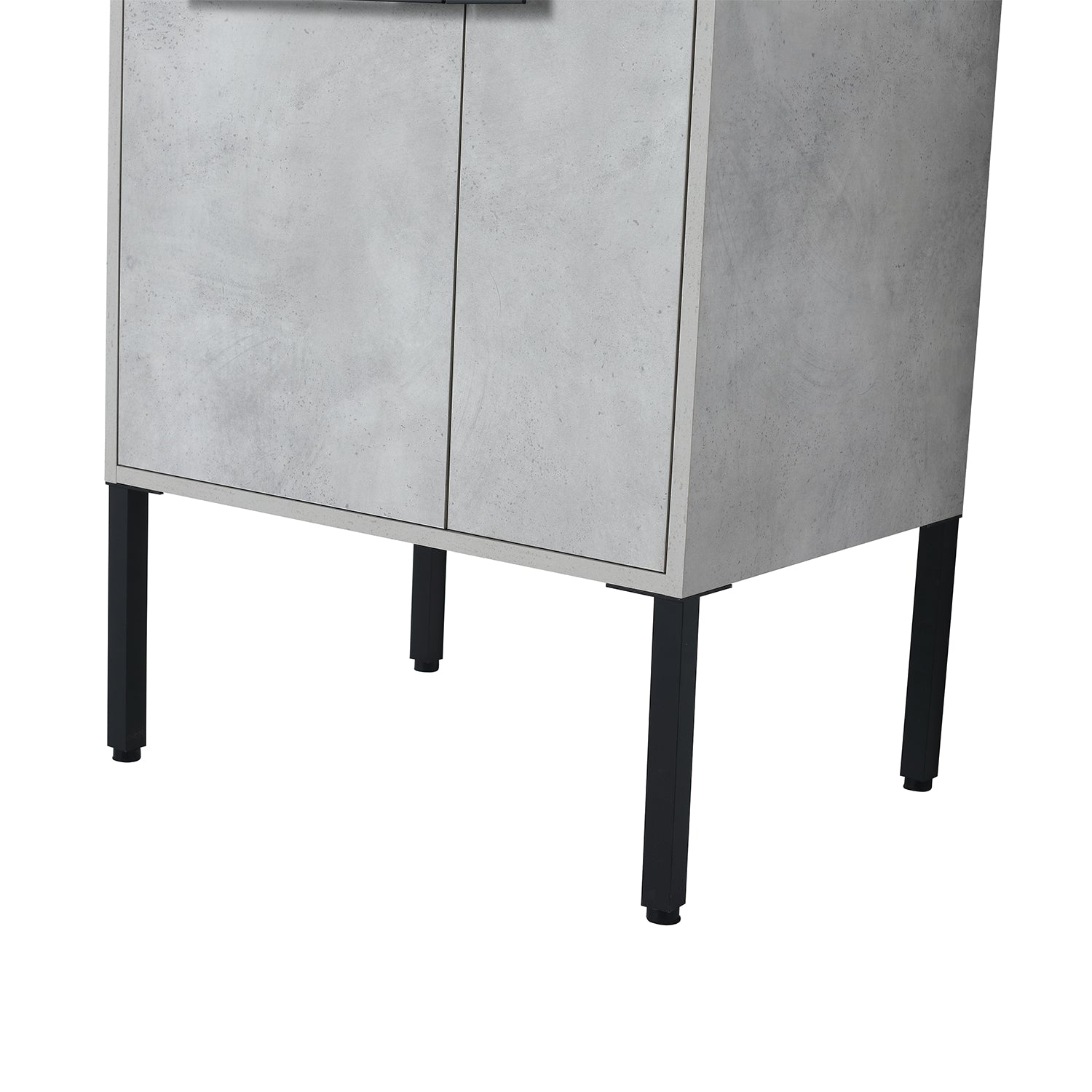 24 in. W x 18 in. D x 34 in. H Bath Vanity Set in Cement Grey with Ceramic Vanity Top in White with White Basin
