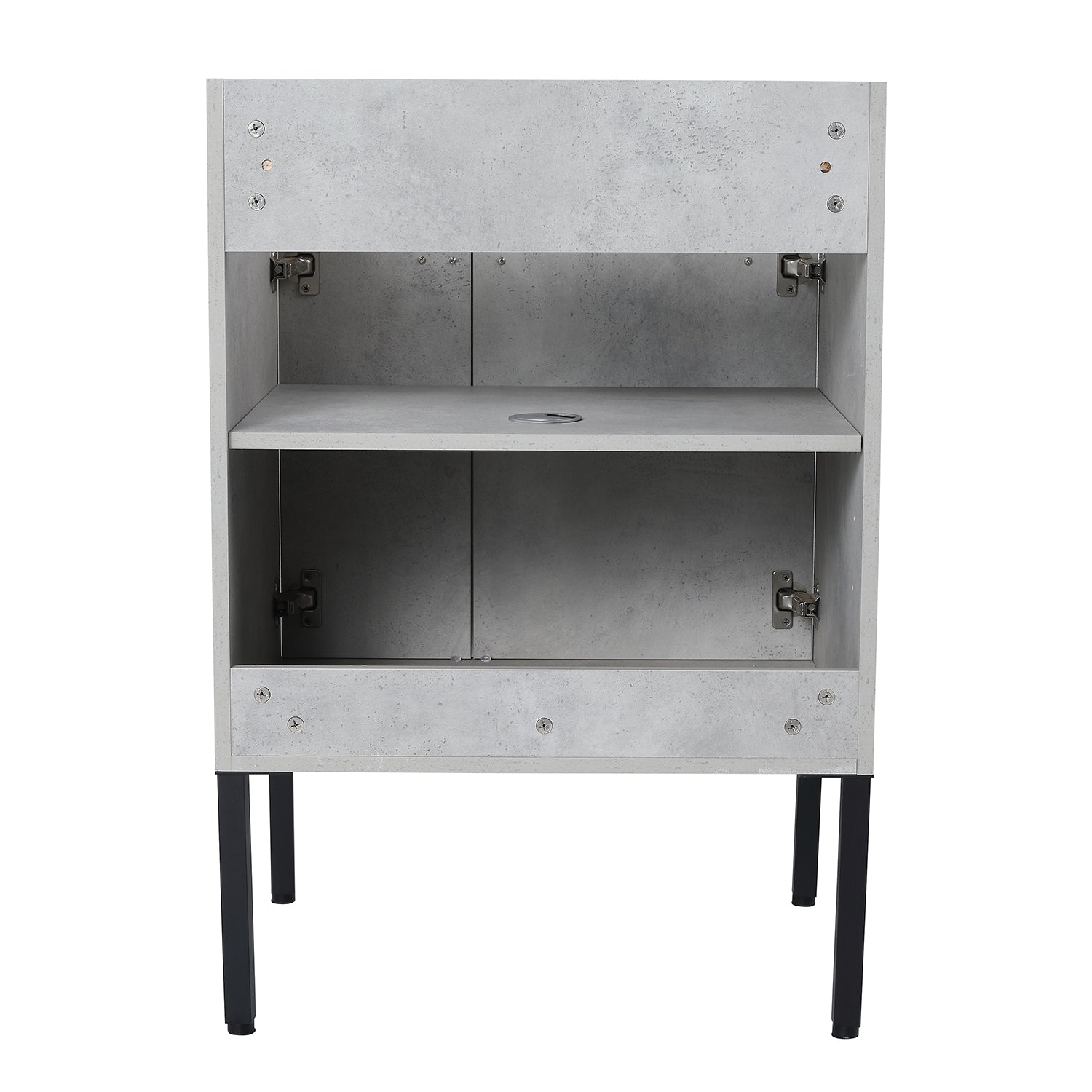 24 in. W x 18 in. D x 34 in. H Bath Vanity Set in Cement Grey with Ceramic Vanity Top in White with White Basin