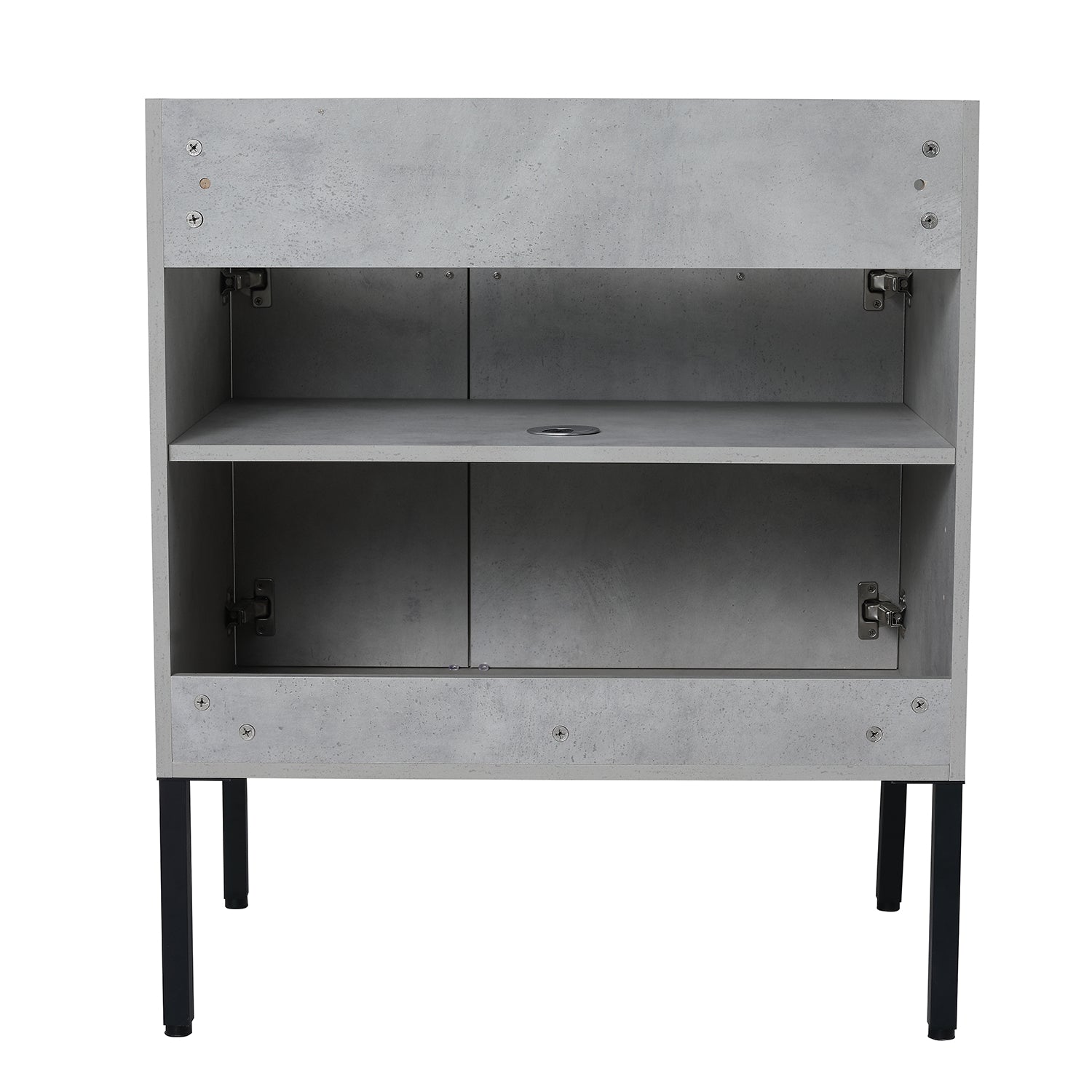 29.9 in. W x 18 in. D x 34 in. H Bath Vanity Set in Cement Grey with Ceramic Vanity Top in White with White Basin