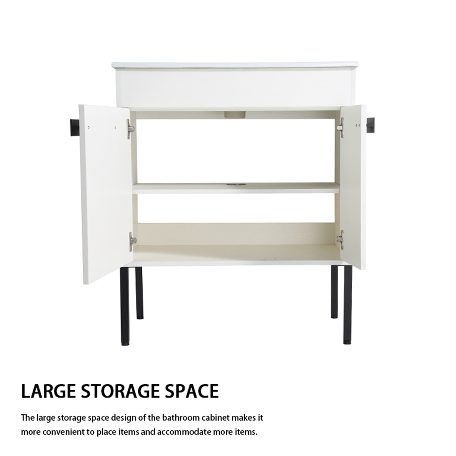30 in. W x 18 in. D x 35 in. H Bath Vanity Set in White with Cultured Marble Vanity Top in White with White Basin