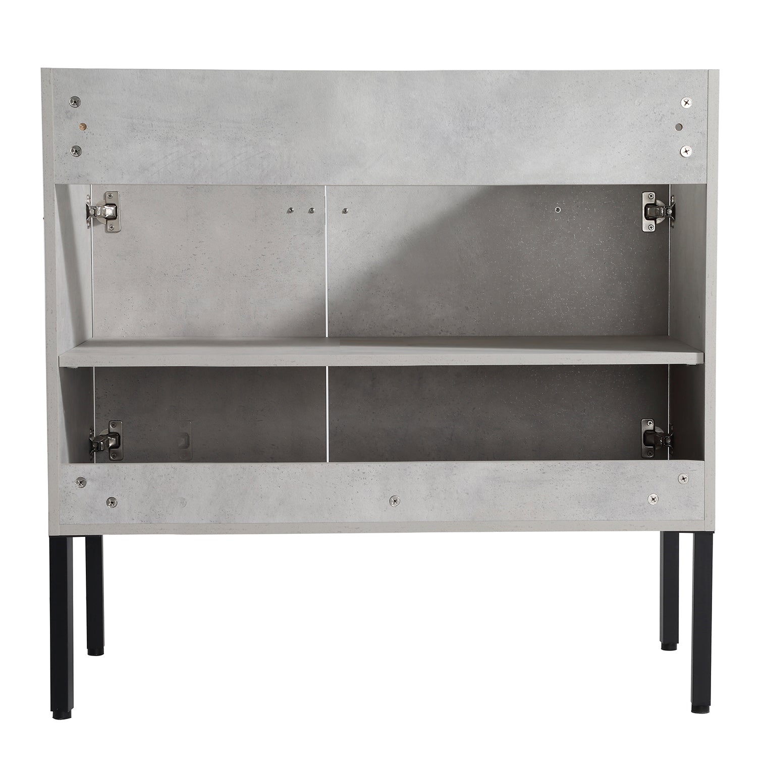 36 in. W x 18 in. D x 35 in. H Bath Vanity Set in Cement Grey with Cultured Marble Vanity Top in White with White Basin