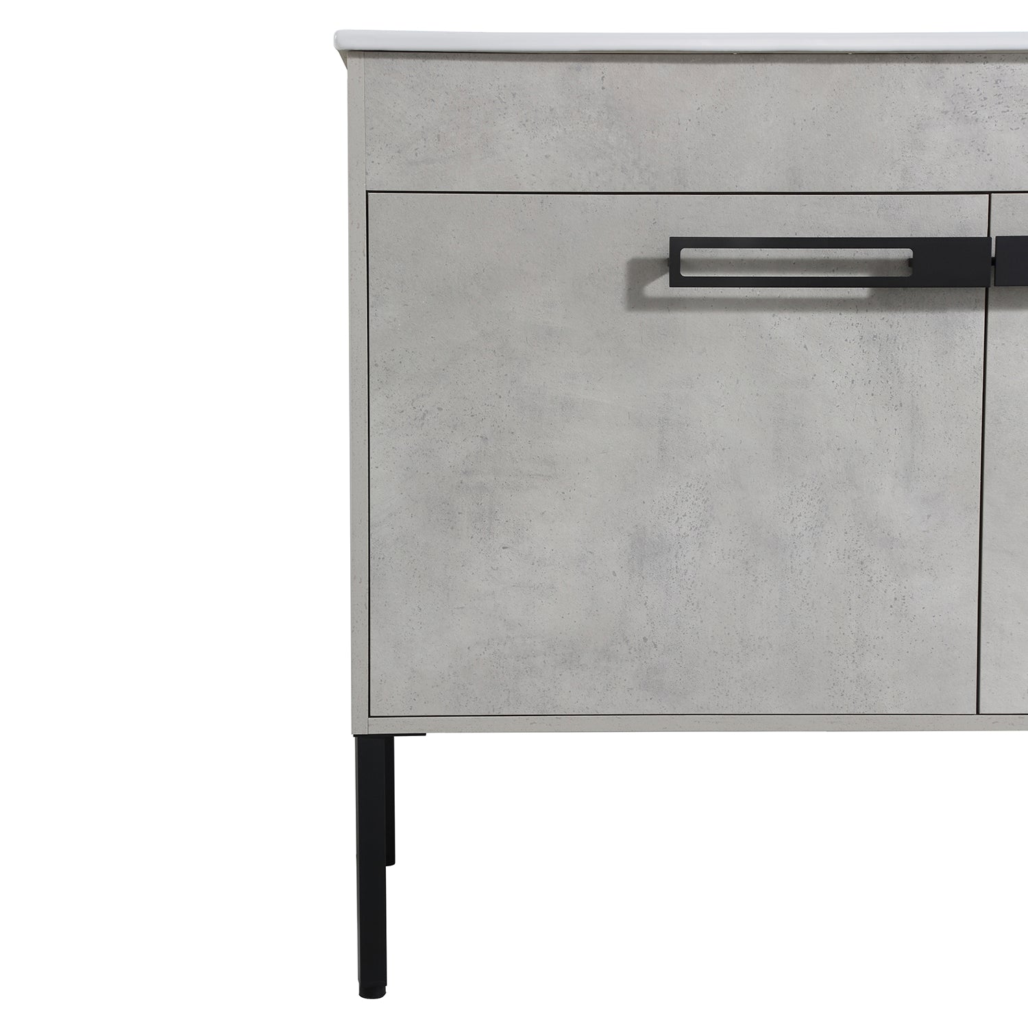 36 in. W x 18 in. D x 35 in. H Bath Vanity Set in Cement Grey with Cultured Marble Vanity Top in White with White Basin
