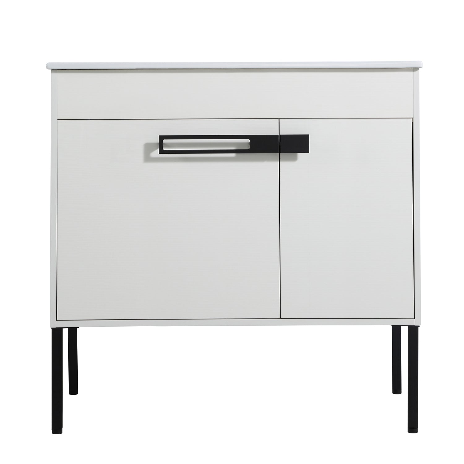 36 in. W x 18 in. D x 35 in. H Bath Vanity Set in White with Cultured Marble Vanity Top in White with White Basin