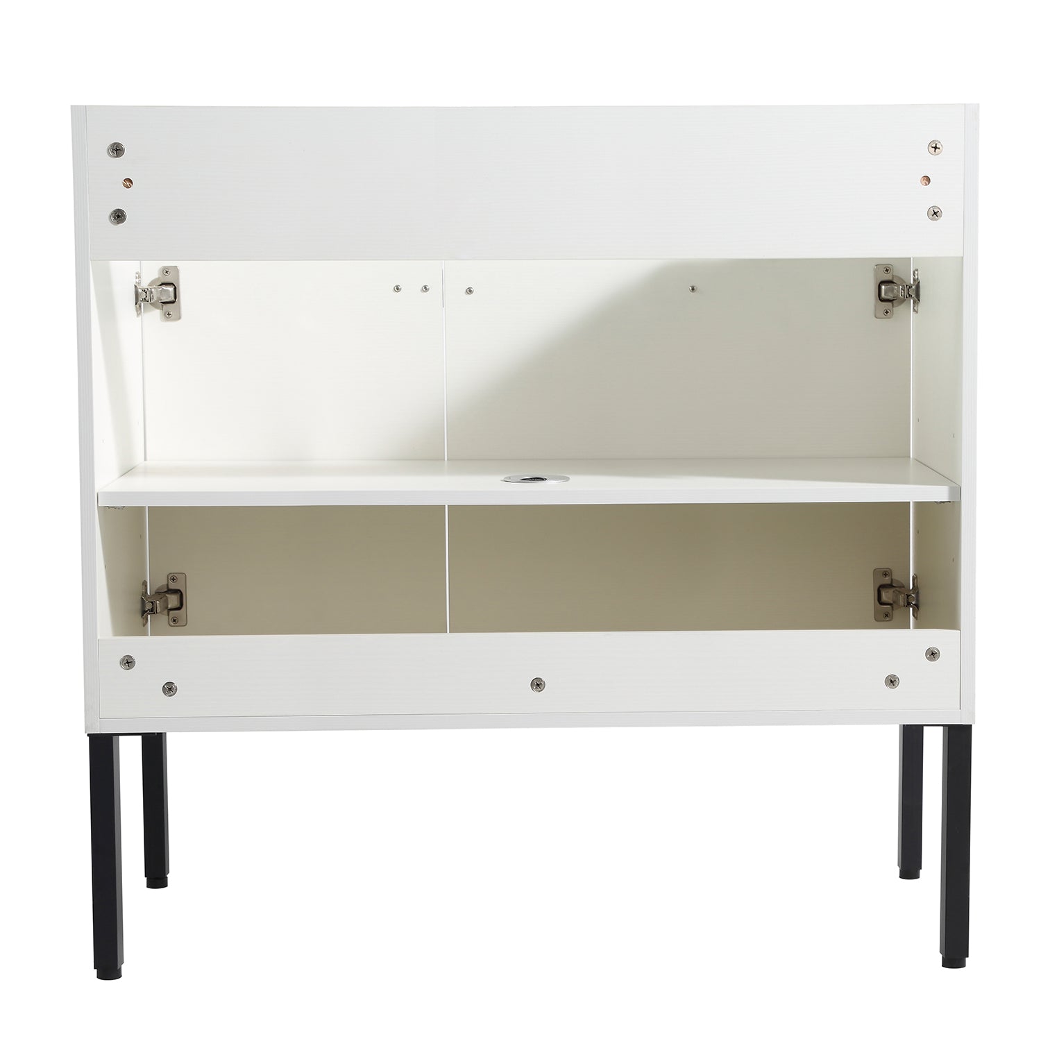 36 in. W x 18 in. D x 35 in. H Bath Vanity Set in White with Cultured Marble Vanity Top in White with White Basin