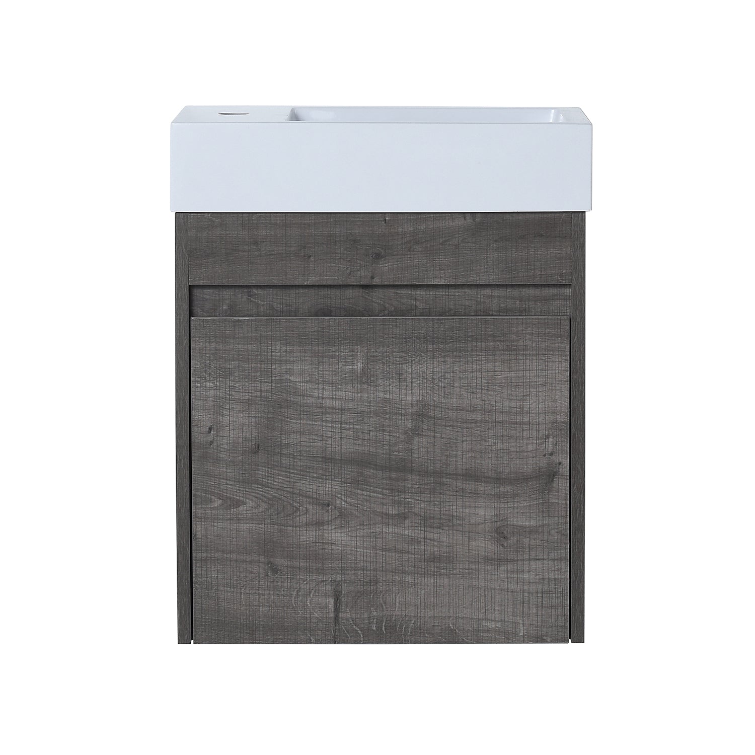18 in. W x 10 in. D x 23 in. H Bath Vanity Set in Grey Oak with Cultured Marble Vanity Top in White with White Basin
