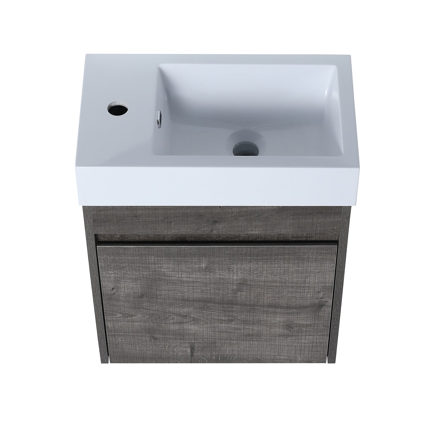 18 in. W x 10 in. D x 23 in. H Bath Vanity Set in Grey Oak with Cultured Marble Vanity Top in White with White Basin