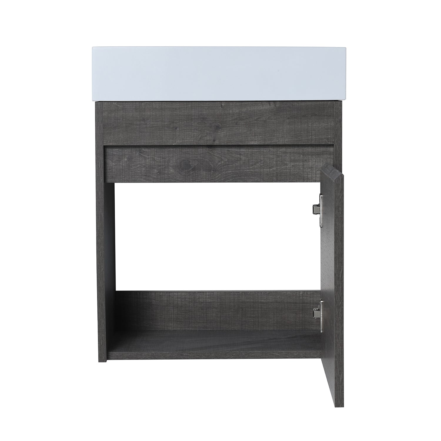 18 in. W x 10 in. D x 23 in. H Bath Vanity Set in Grey Oak with Cultured Marble Vanity Top in White with White Basin