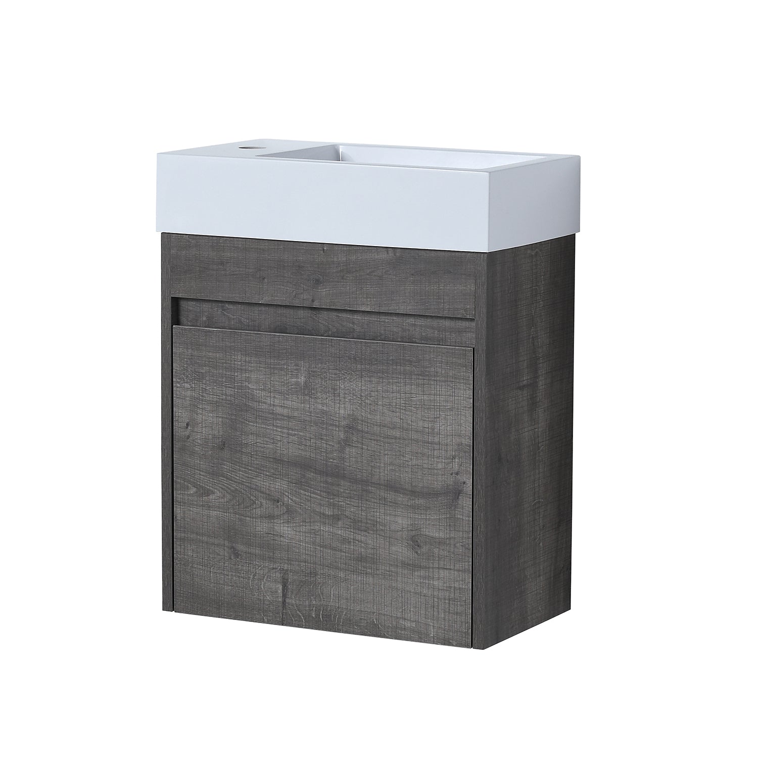 18 in. W x 10 in. D x 23 in. H Bath Vanity Set in Grey Oak with Cultured Marble Vanity Top in White with White Basin