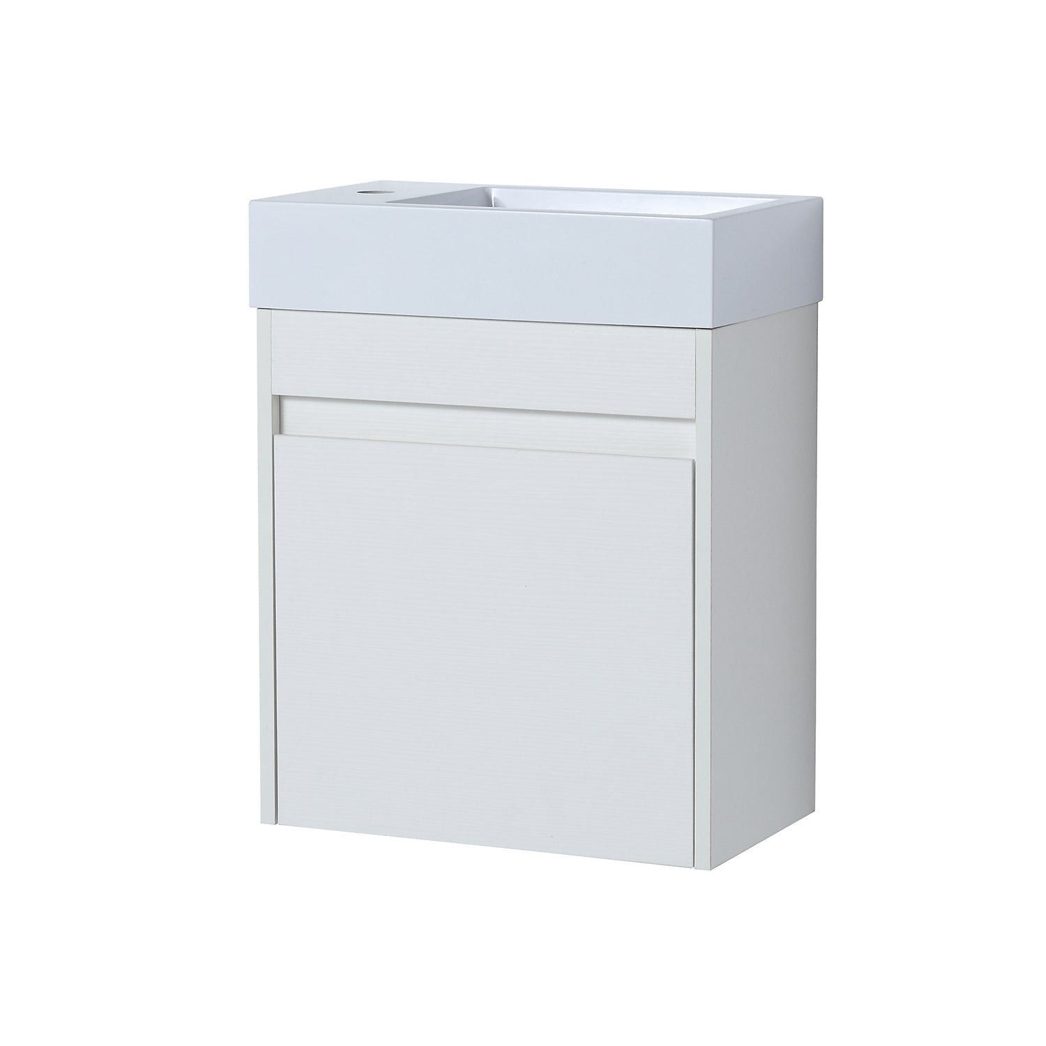 18 in. W x 10 in. D x 23 in. H Bath Vanity Set in White Straight Grain with Cultured Marble Vanity Top in White with White Basin