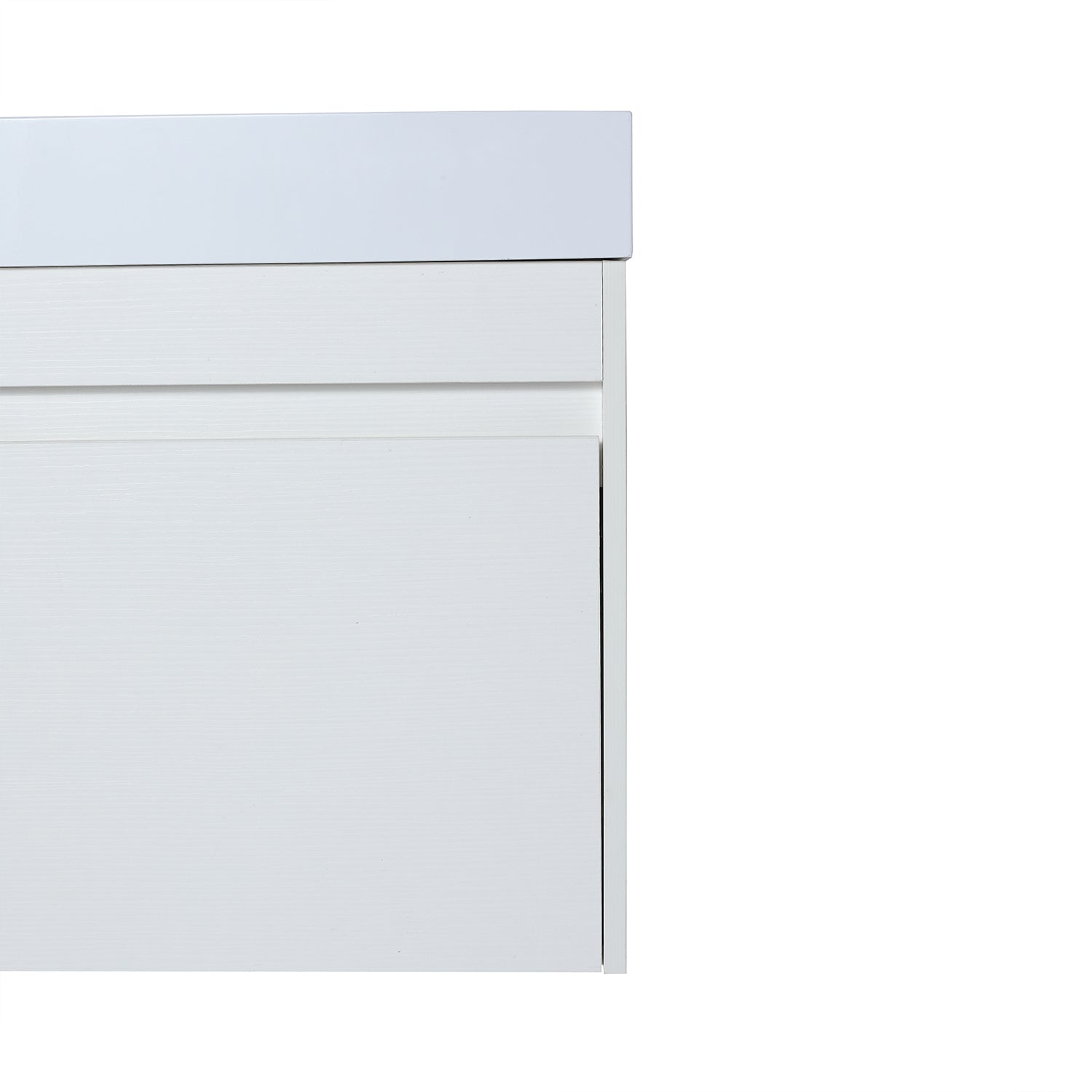 18 in. W x 10 in. D x 23 in. H Bath Vanity Set in White Straight Grain with Cultured Marble Vanity Top in White with White Basin