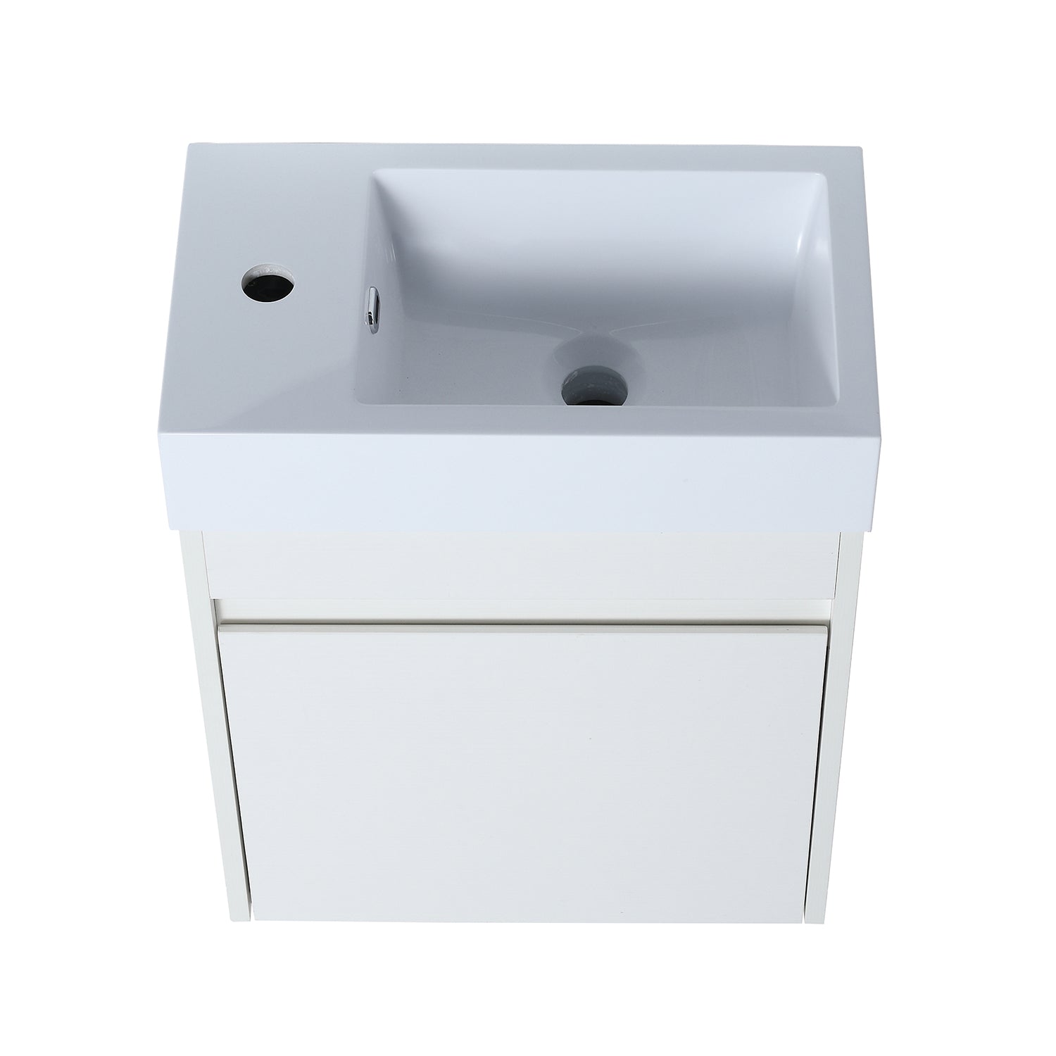 18 in. W x 10 in. D x 23 in. H Bath Vanity Set in White Straight Grain with Cultured Marble Vanity Top in White with White Basin
