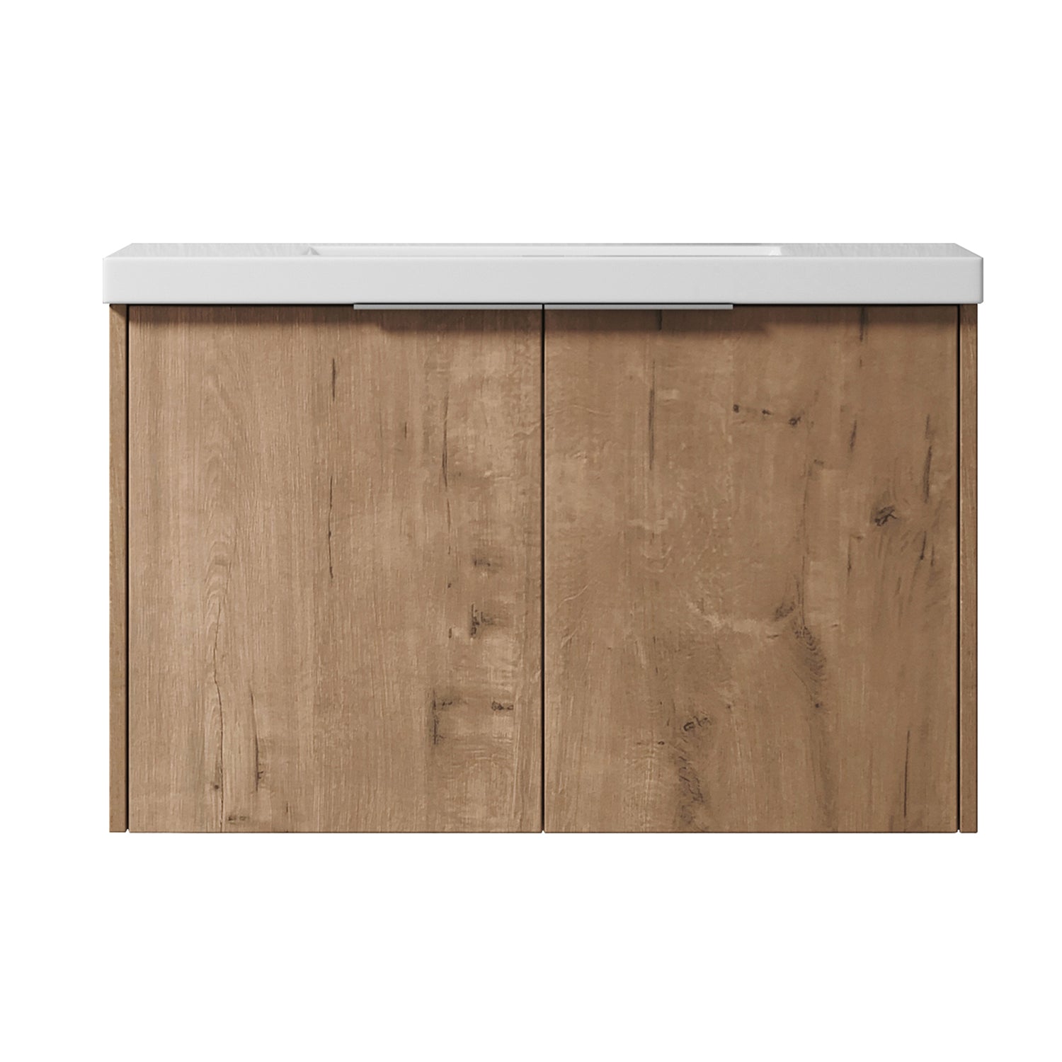 30 in. W x 18 in. D x 20 in. H Bath Vanity Set in Imitative Oak with Cultured Marble Vanity Top in White with White Basin