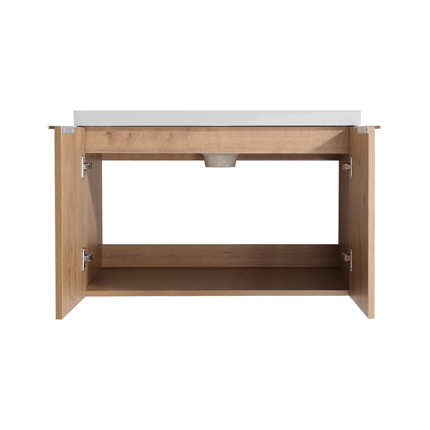 30 in. W x 18 in. D x 20 in. H Bath Vanity Set in Imitative Oak with Cultured Marble Vanity Top in White with White Basin
