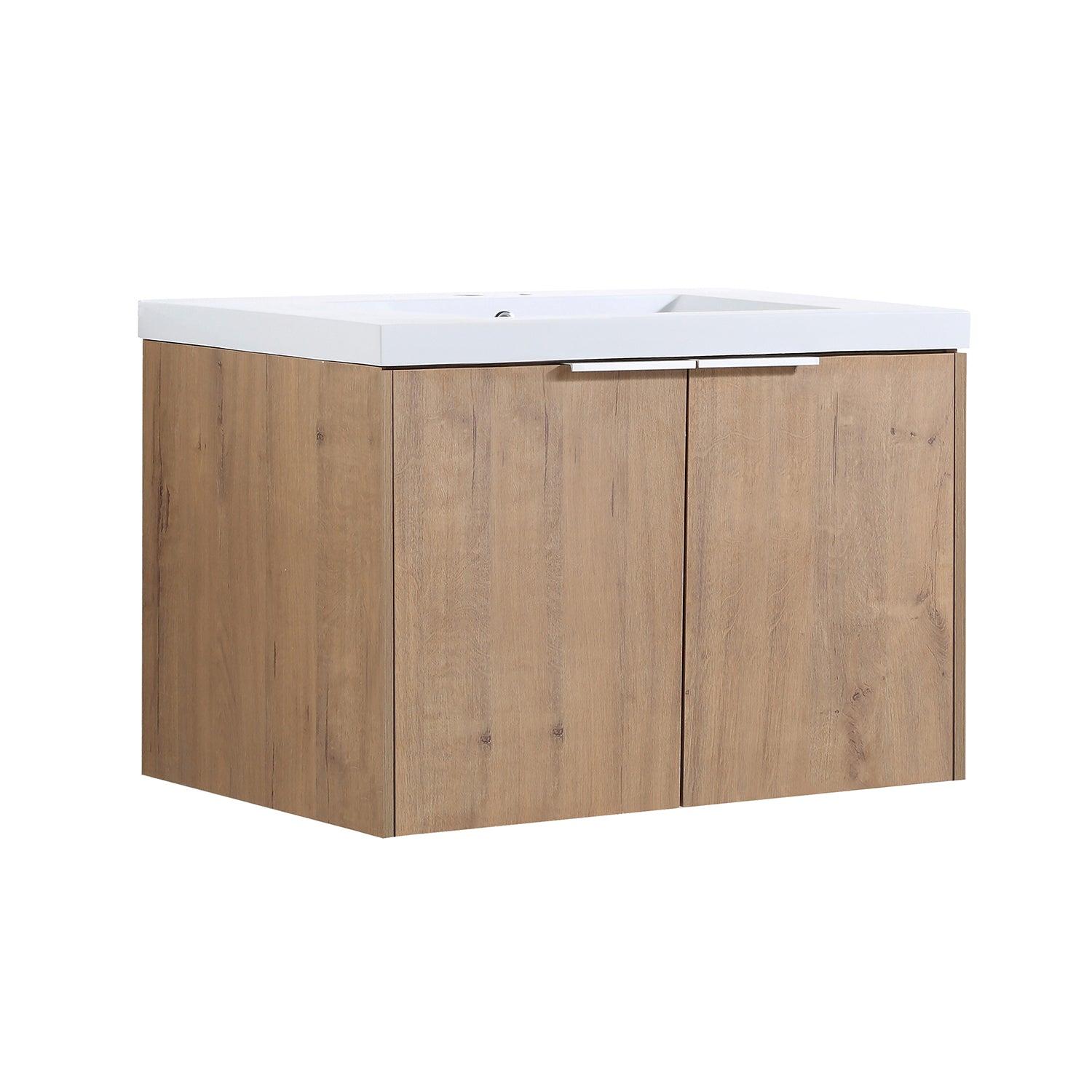 30 in. W x 18 in. D x 20 in. H Bath Vanity Set in Imitative Oak with Cultured Marble Vanity Top in White with White Basin
