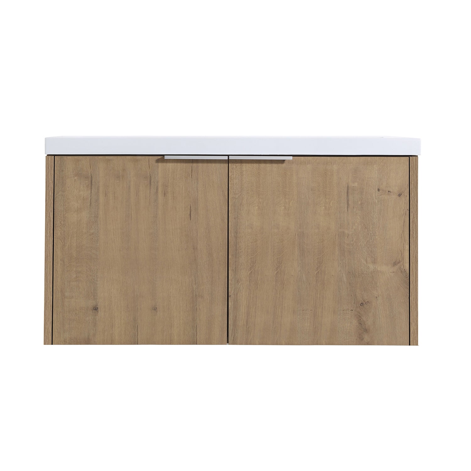 36 in. W x 18 in. D x 20 in. H Bath Vanity Set in Imitative Oak with Cultured Marble Vanity Top in White with White Basin