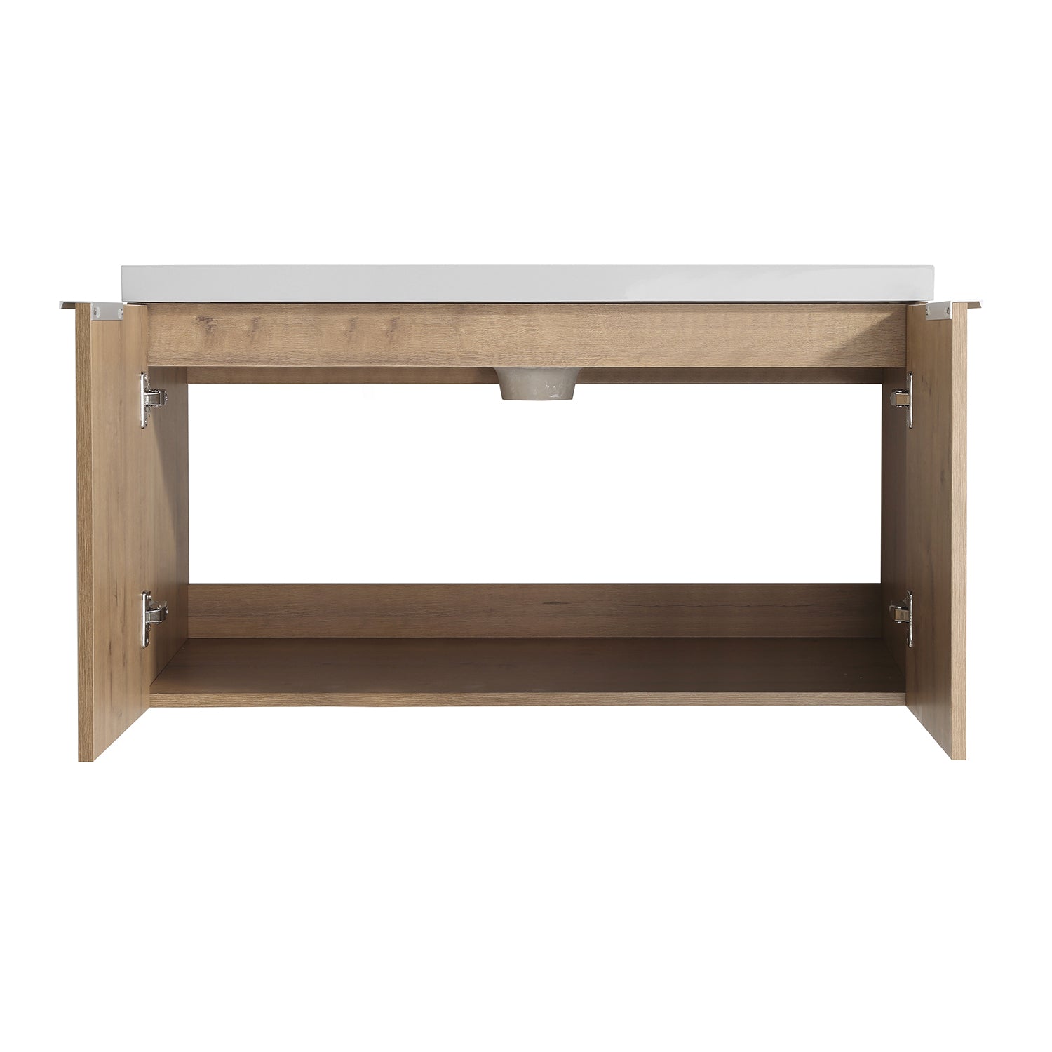 36 in. W x 18 in. D x 20 in. H Bath Vanity Set in Imitative Oak with Cultured Marble Vanity Top in White with White Basin