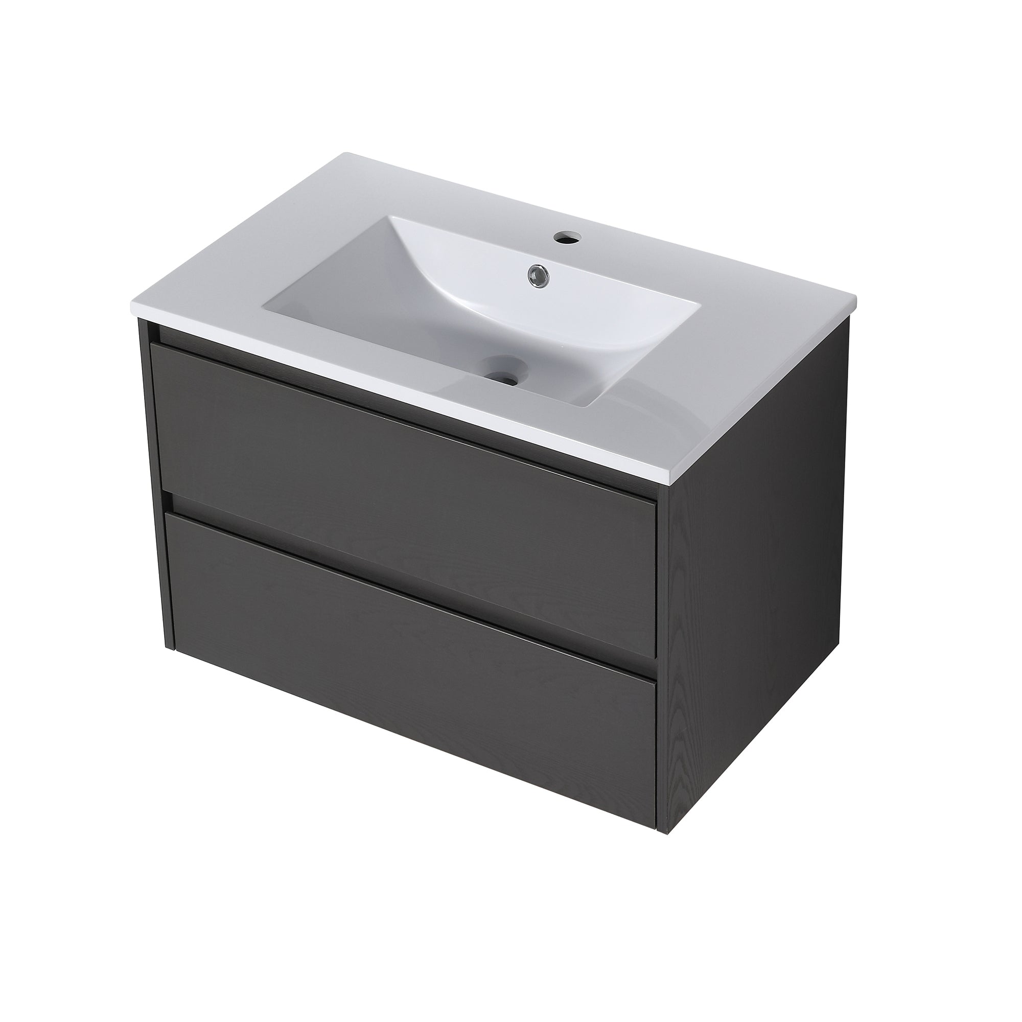 Wall-Mounted Plywood Bathroom Vanity Set with Integrated Sink