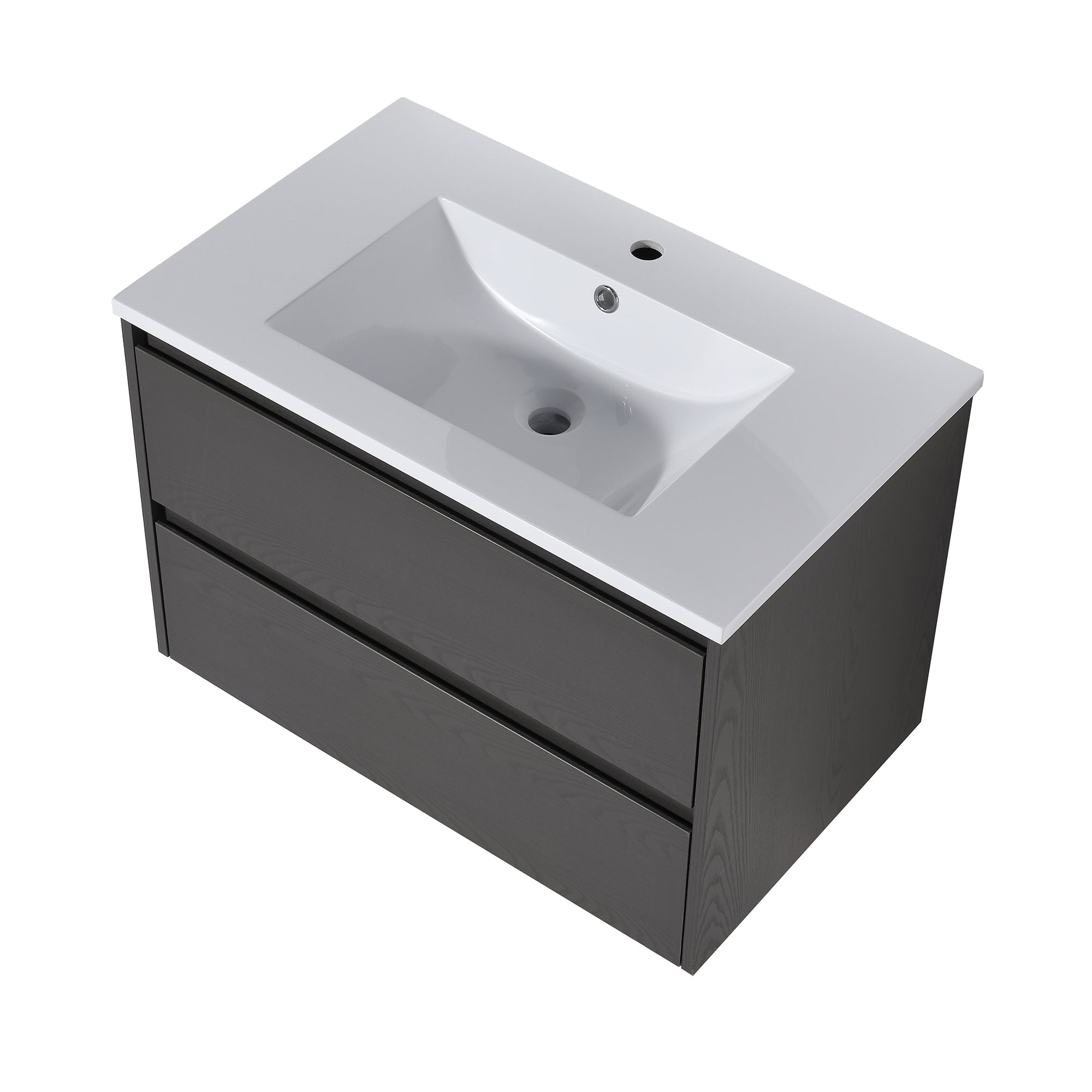 Wall-Mounted Plywood Bathroom Vanity Set with Integrated Sink