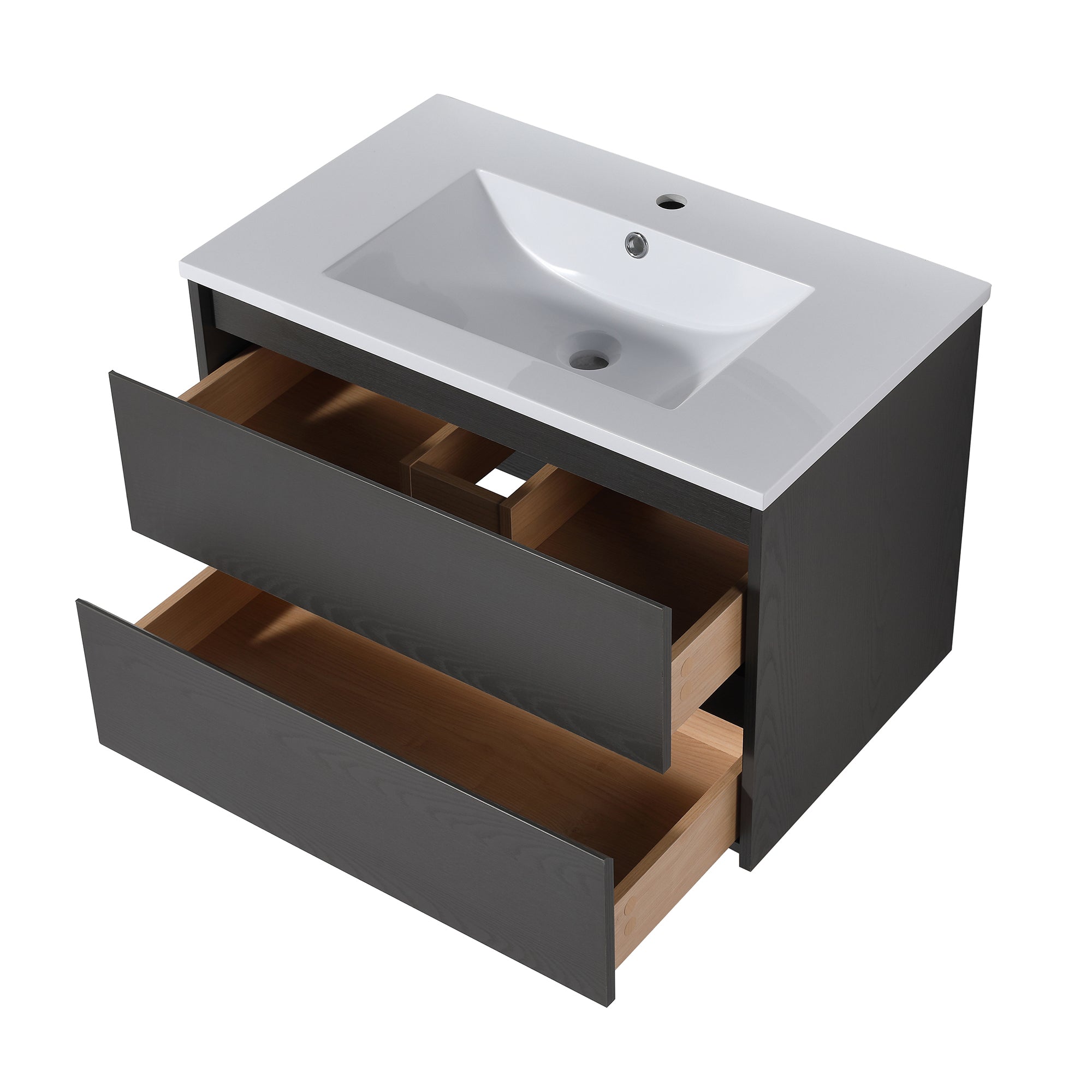 Wall-Mounted Plywood Bathroom Vanity Set with Integrated Sink