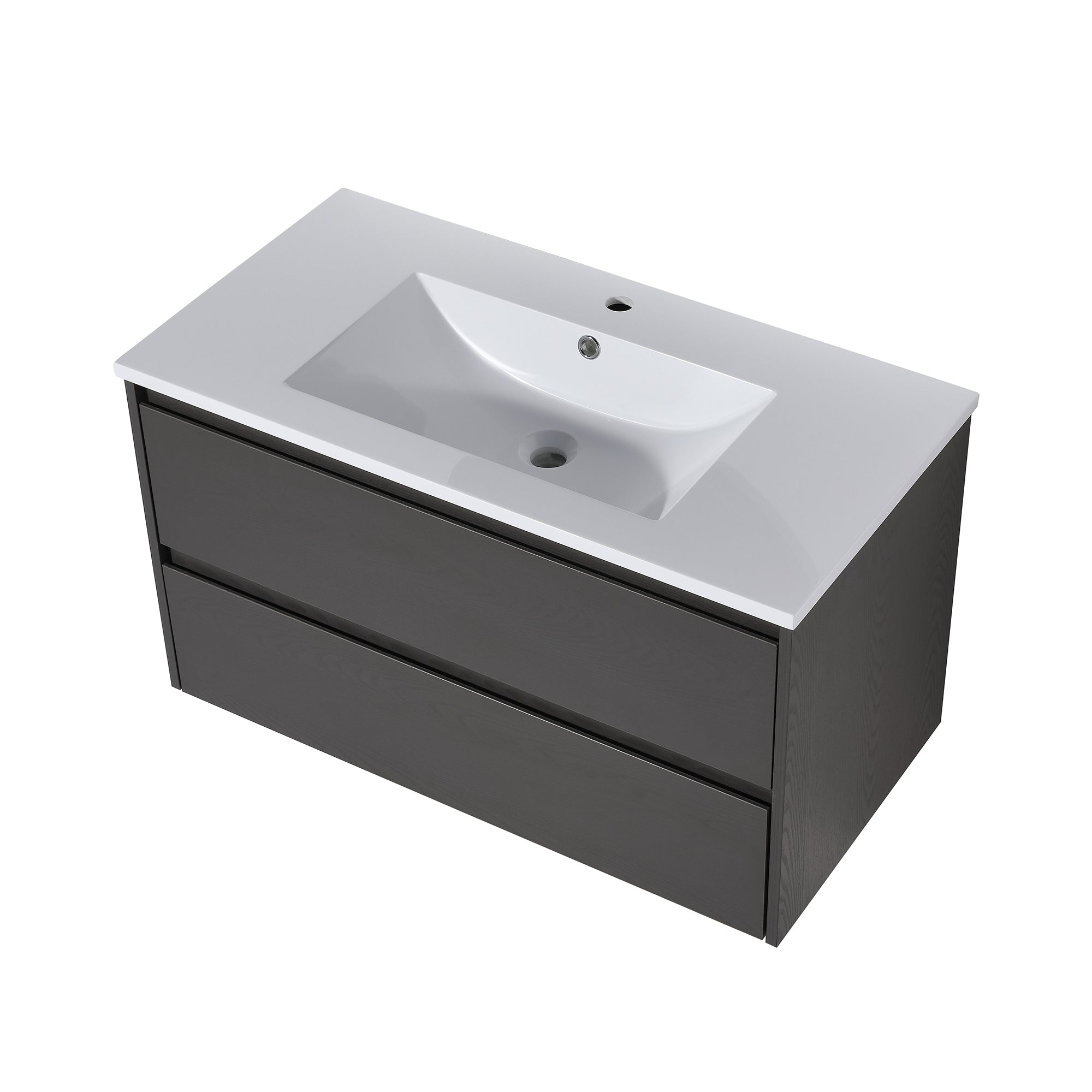 Wall-Mounted Plywood Bathroom Vanity Set with Integrated Sink