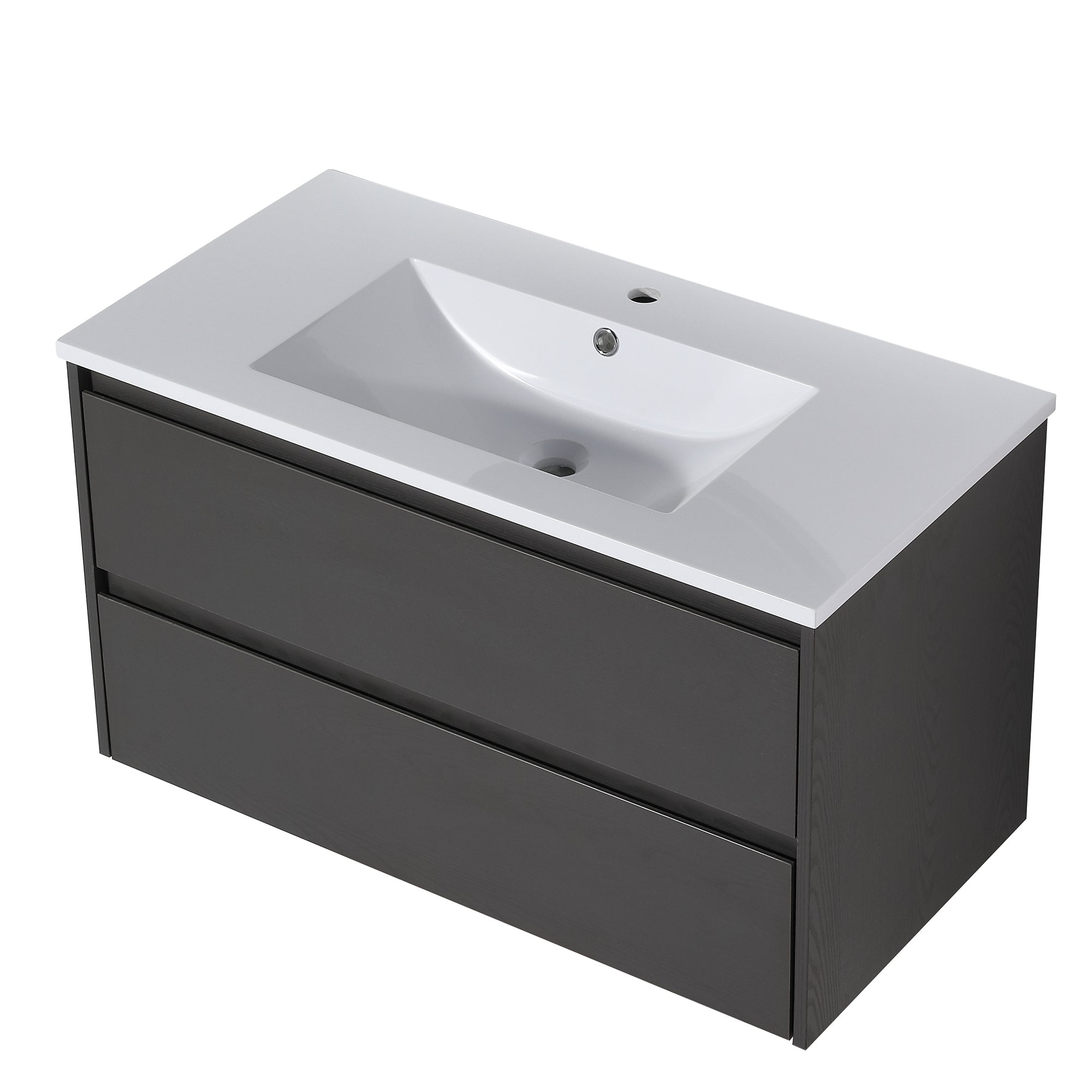 Wall-Mounted Plywood Bathroom Vanity Set with Integrated Sink