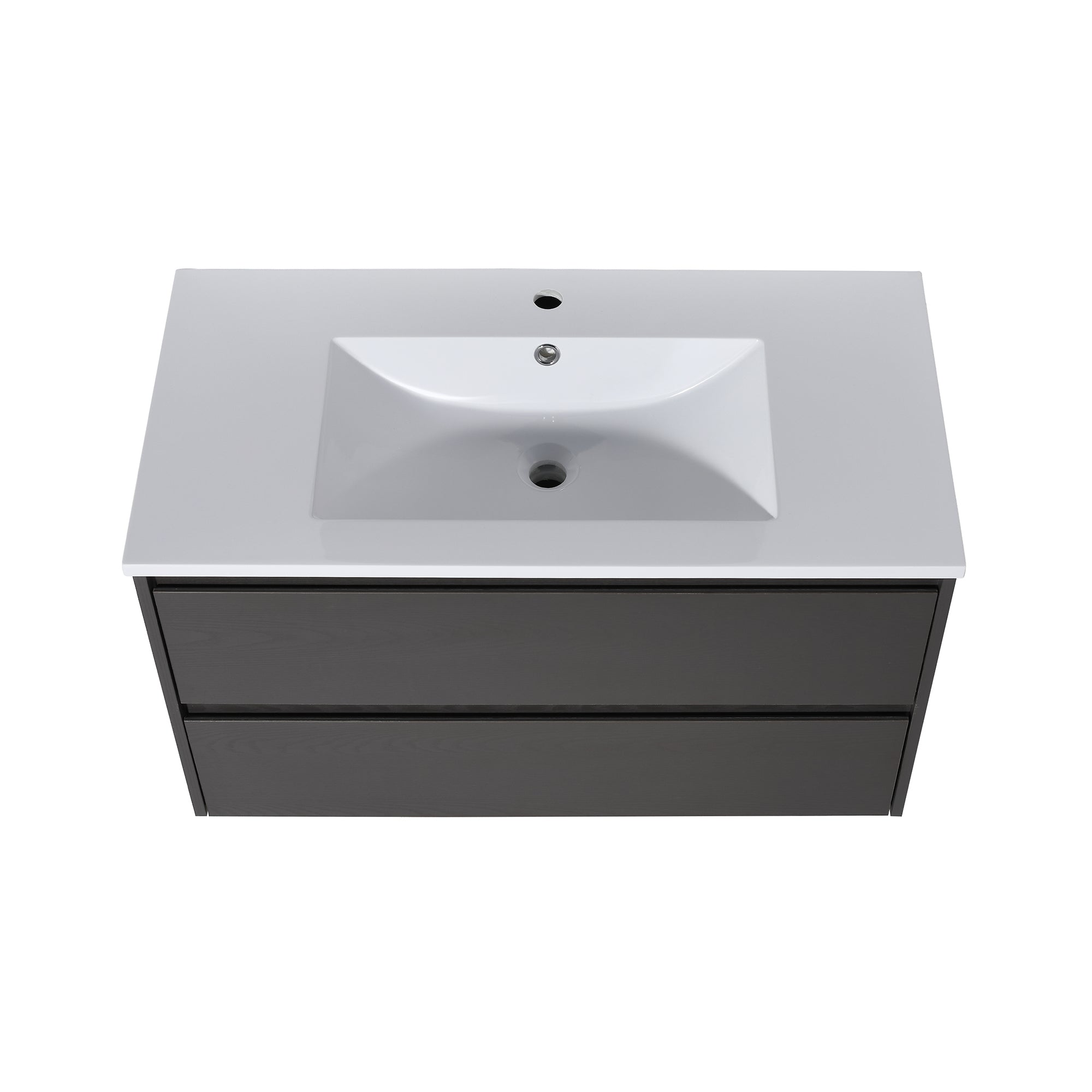 Wall-Mounted Plywood Bathroom Vanity Set with Integrated Sink