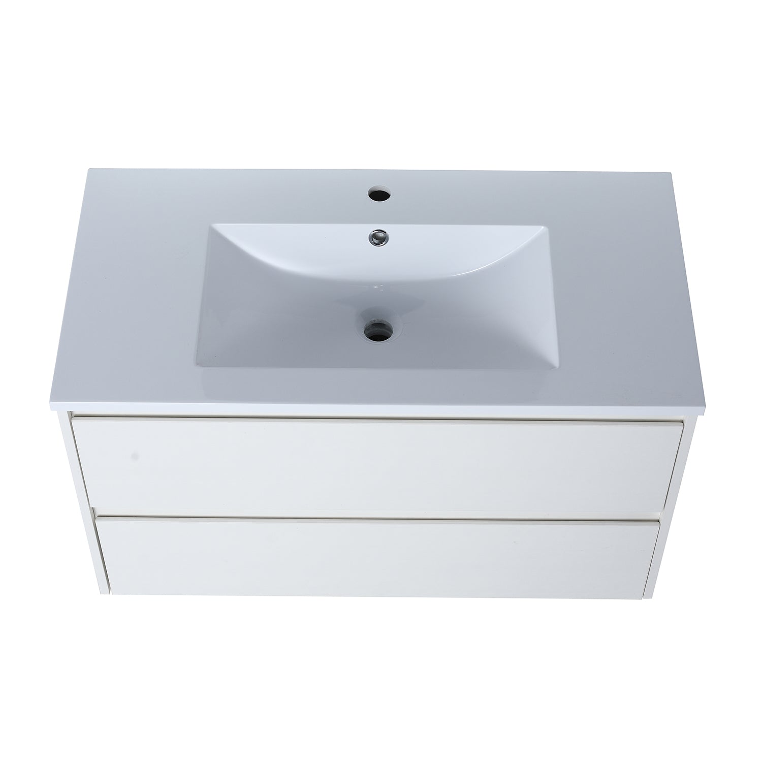 Wall-Mounted Plywood Bathroom Vanity Set with Integrated Sink