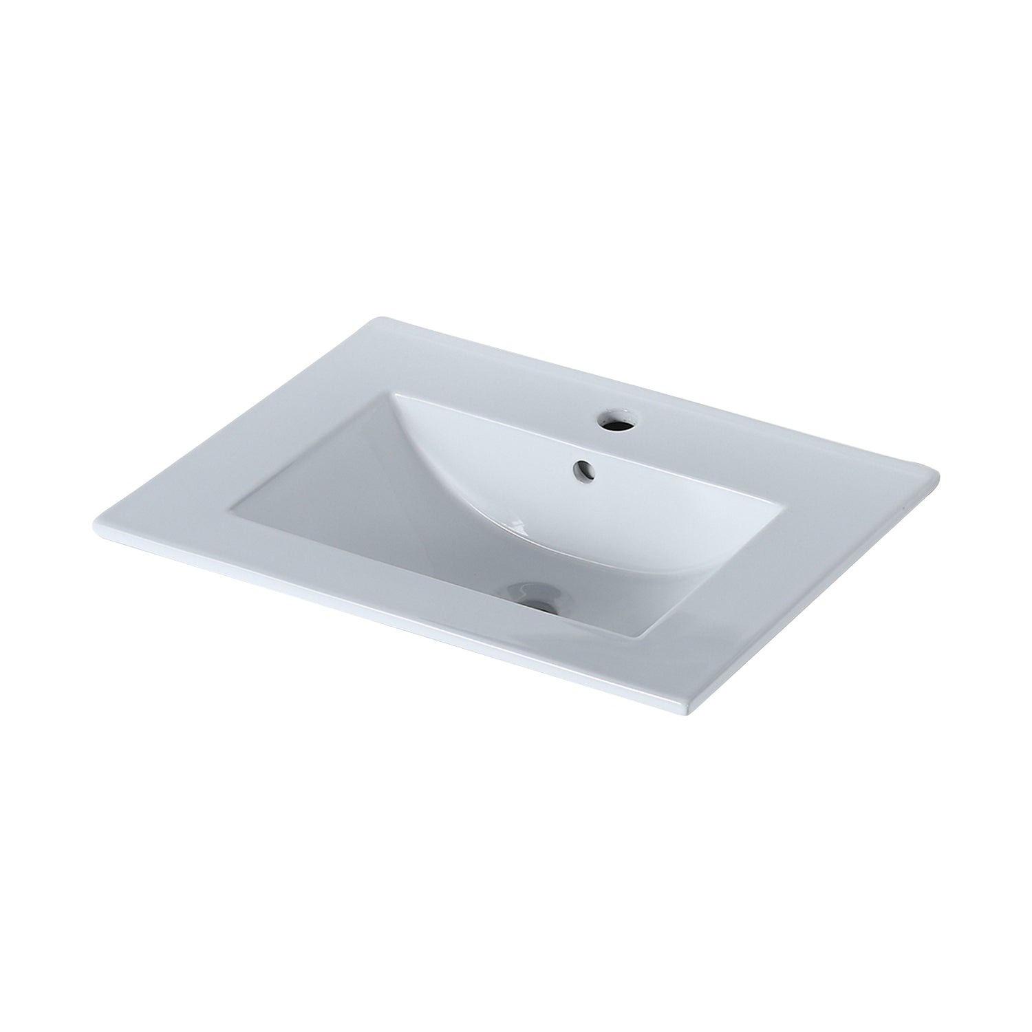 24 in. W x 18 in. D Bath Vanity in White with Ceramic Top
