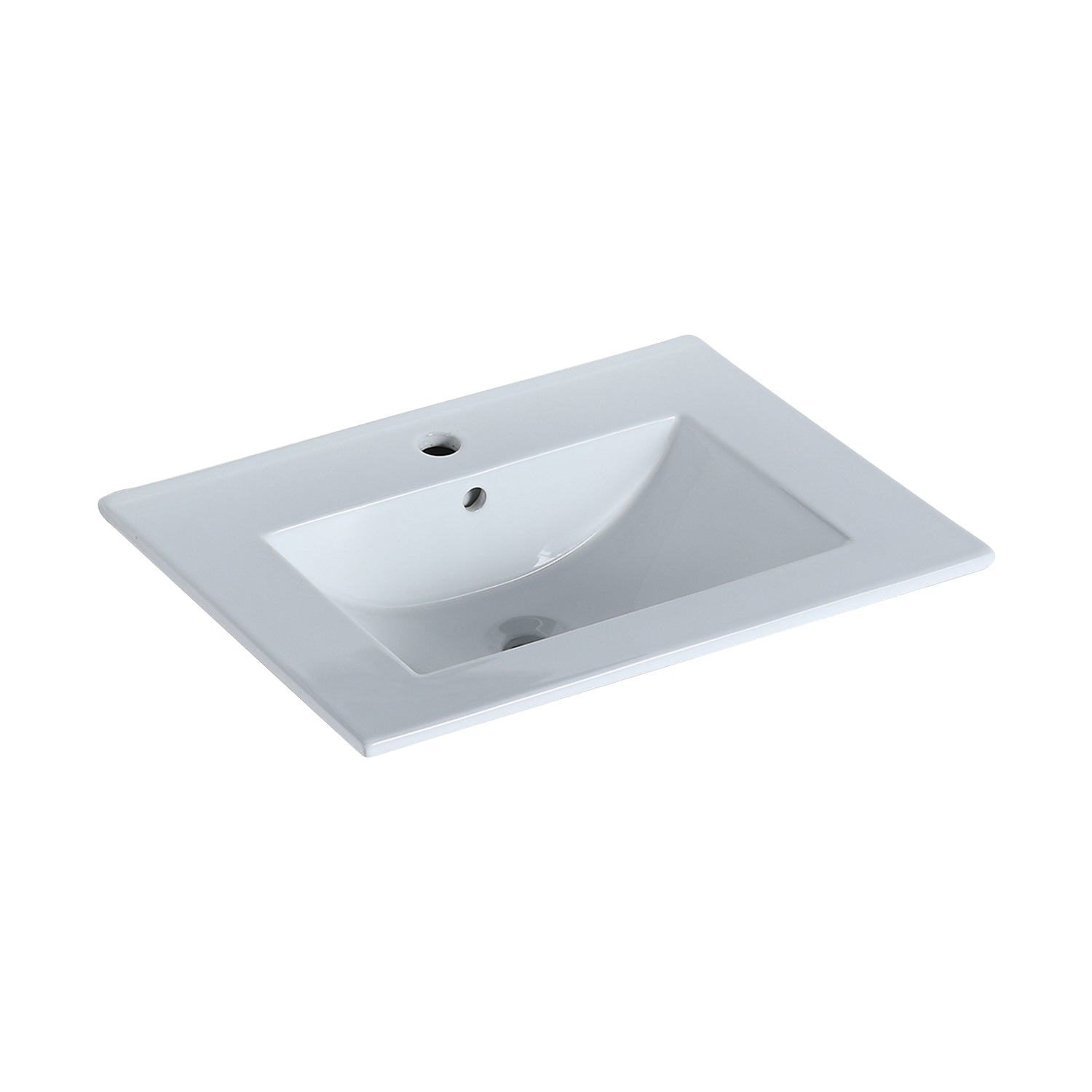 24 in. W x 18 in. D Bath Vanity in White with Ceramic Top