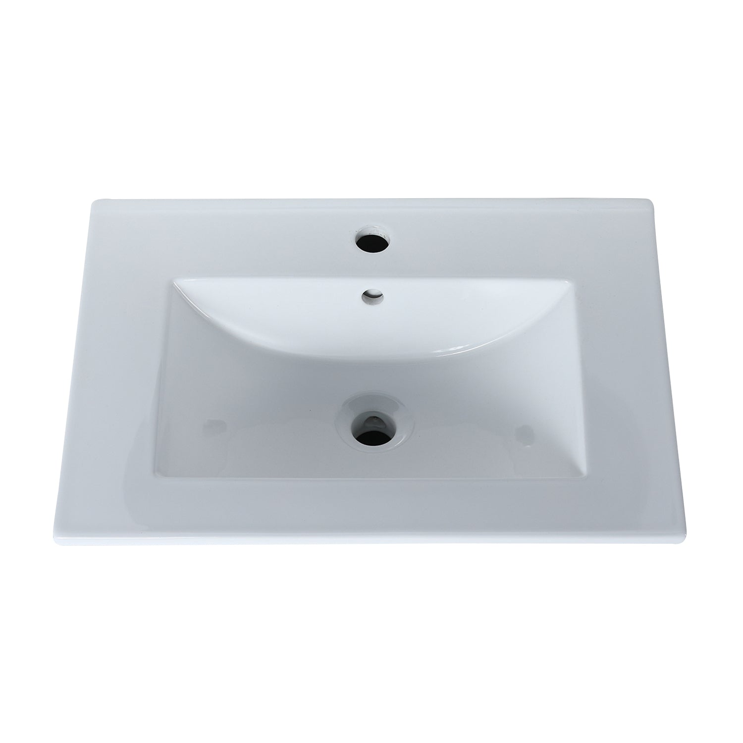 24 in. W x 18 in. D Bath Vanity in White with Ceramic Top