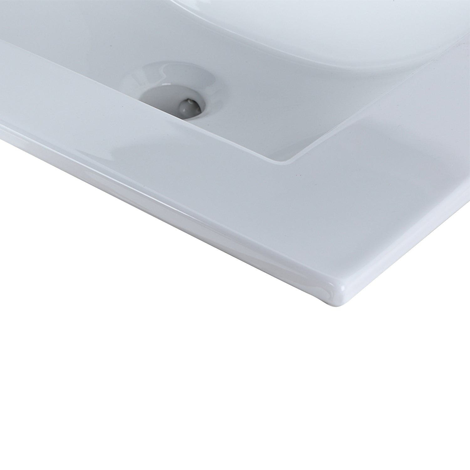 24 in. W x 18 in. D Bath Vanity in White with Ceramic Top