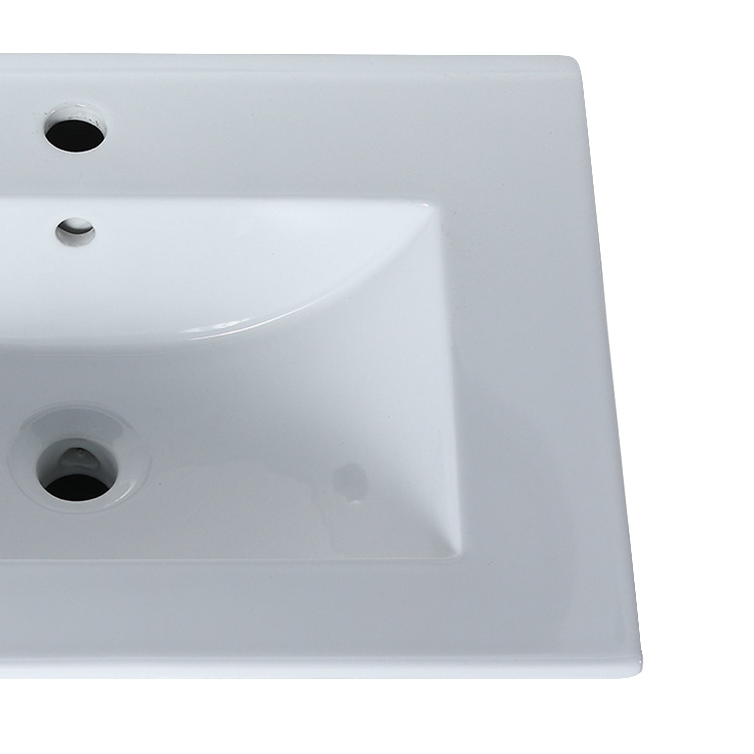 24 in. W x 18 in. D Bath Vanity in White with Ceramic Top