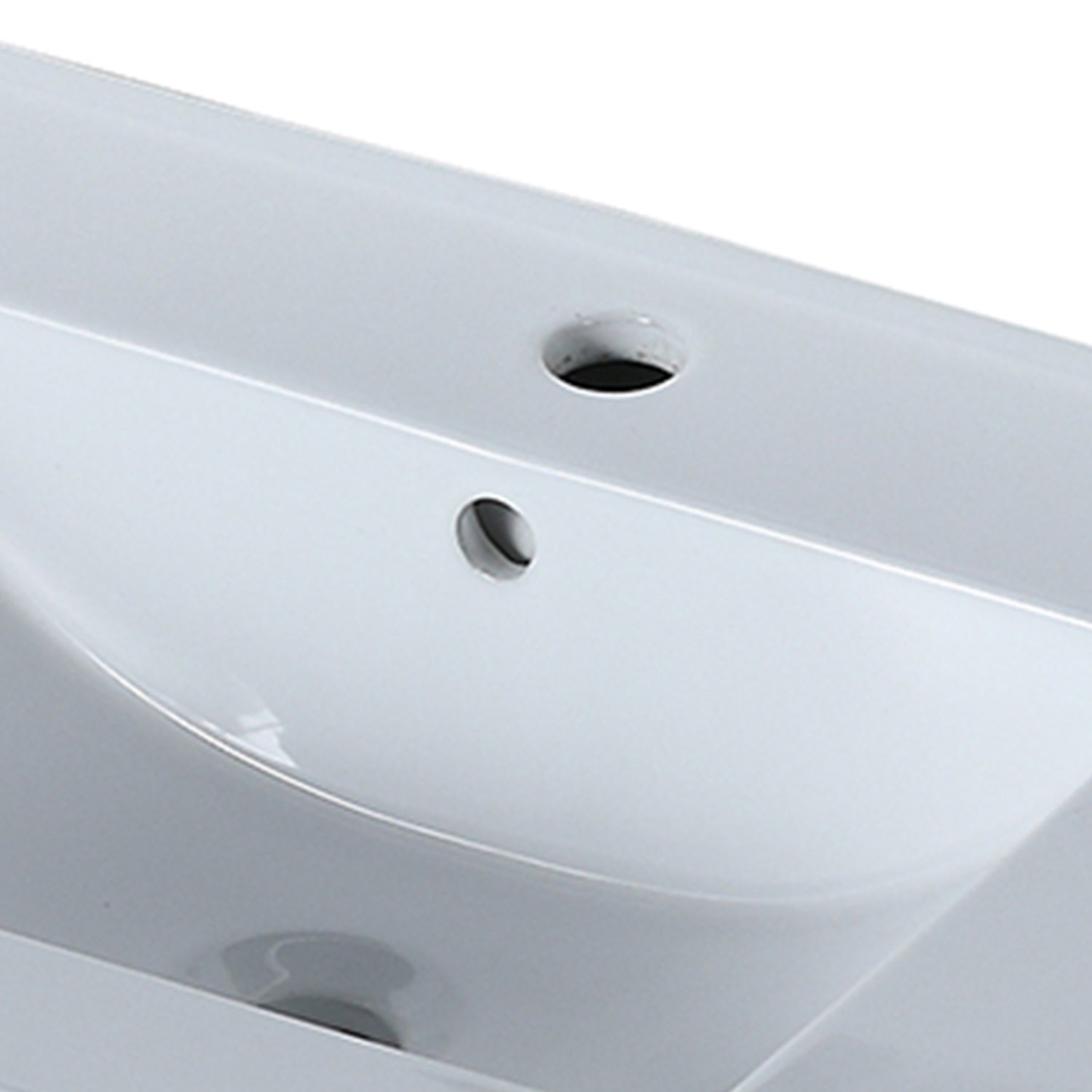 24 in. W x 18 in. D Bath Vanity in White with Ceramic Top